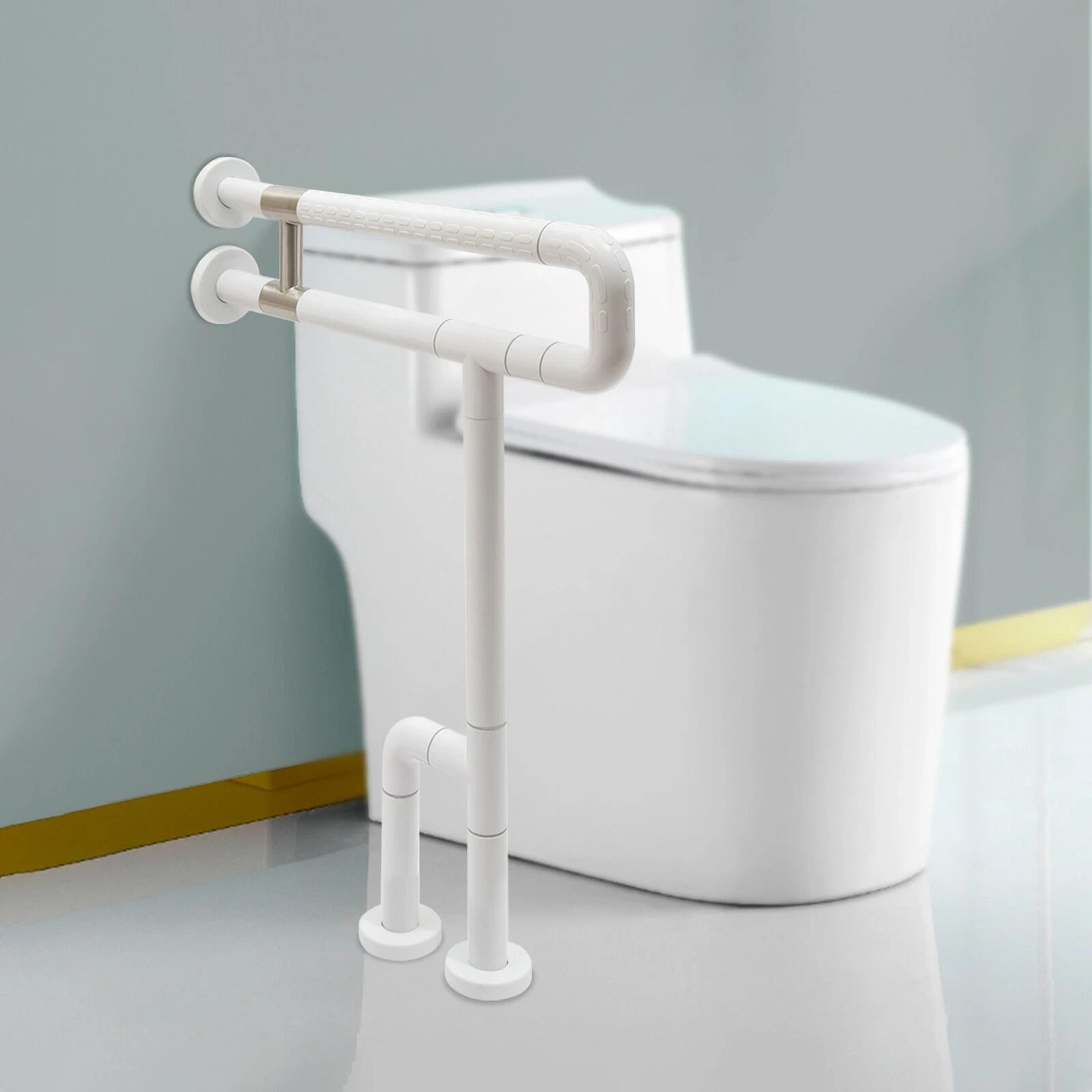 heavy duty u shaped toilet grab bar with non slip abs grip capacity