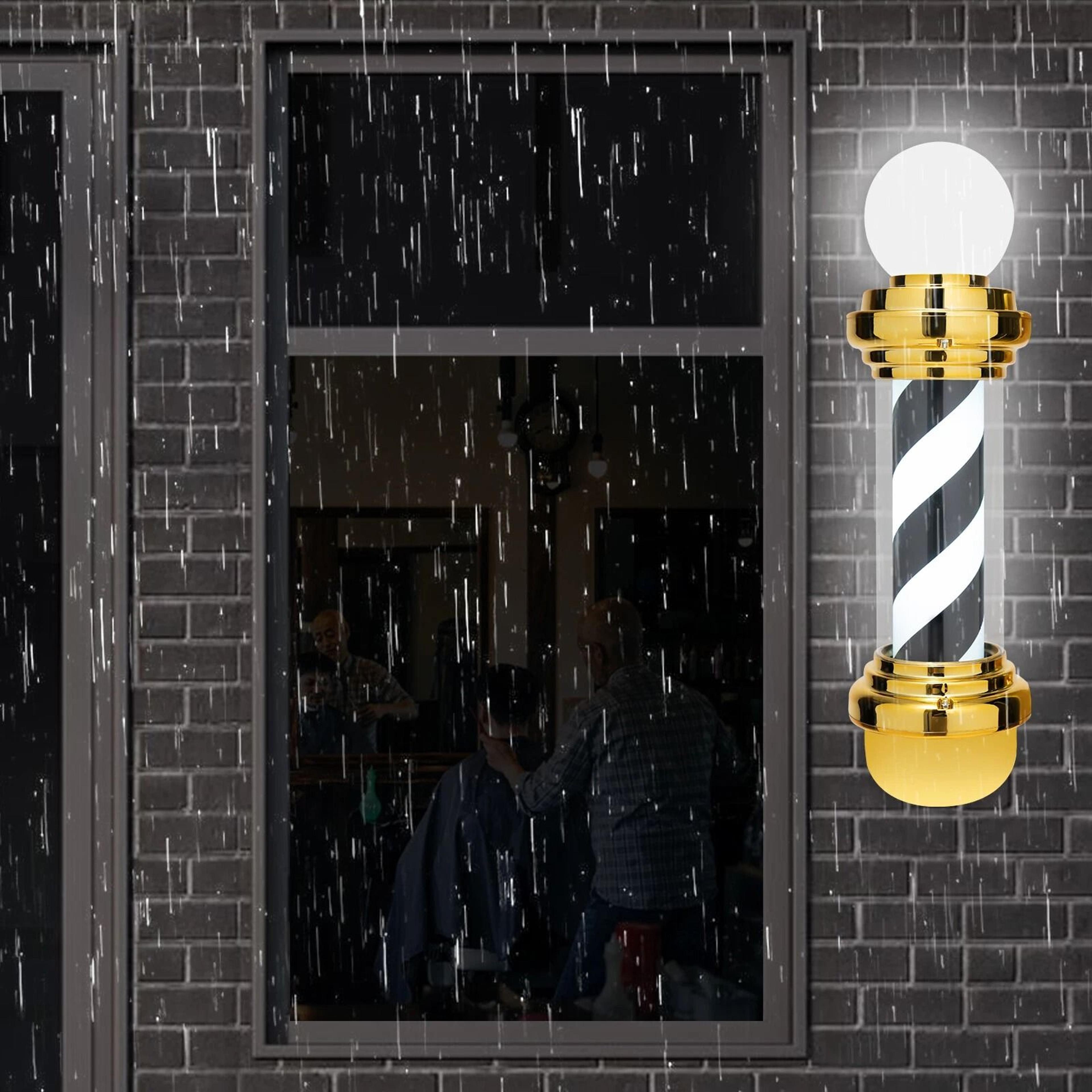premium rotating led barber pole light ip waterproof hair salon open sign