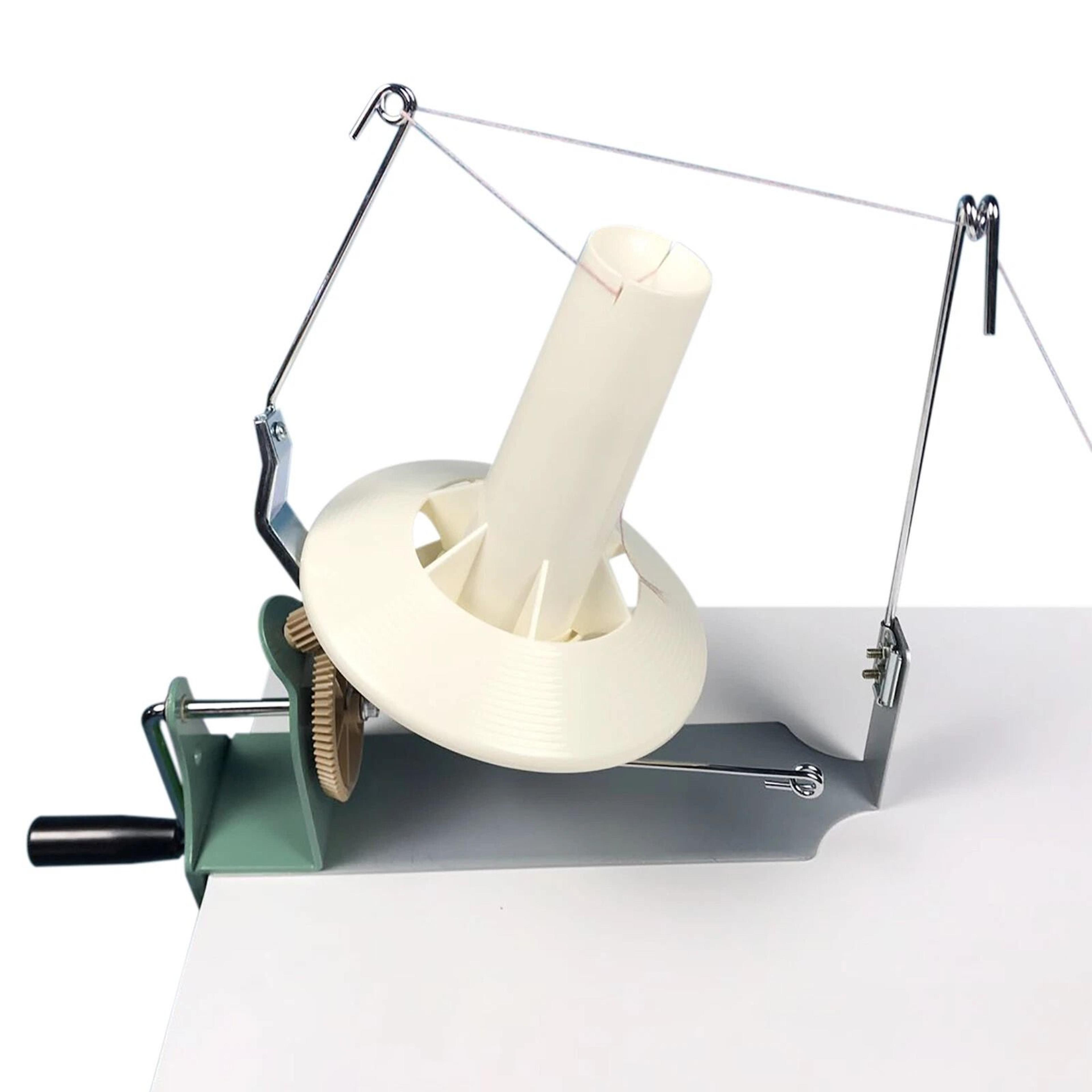 large hand operated yarn ball winder for jumbo wool & fiber efficient center pull ball maker
