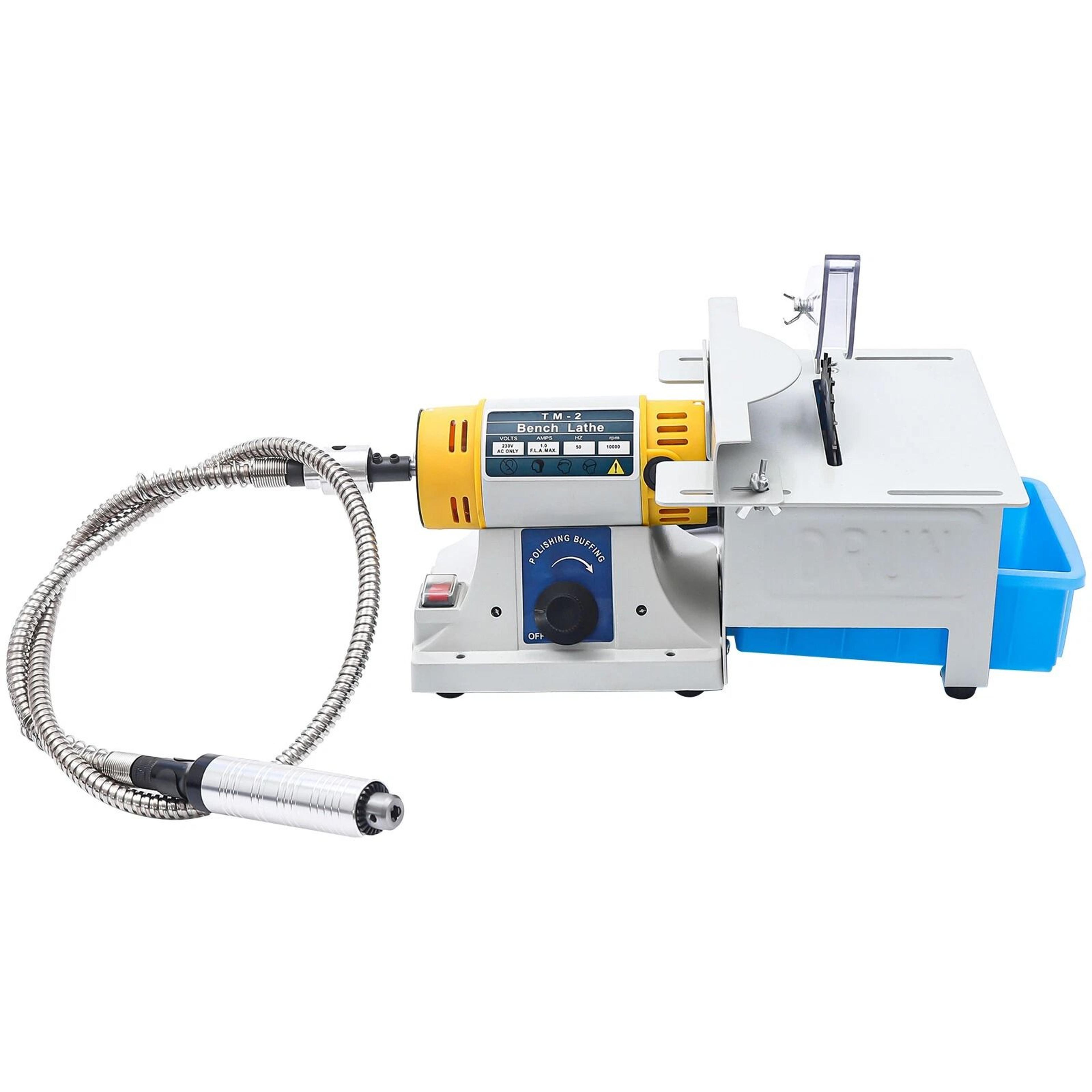 professional bench lathe polisher & gem jewelry polishing machine with lapidary table saw for cutting & finishing