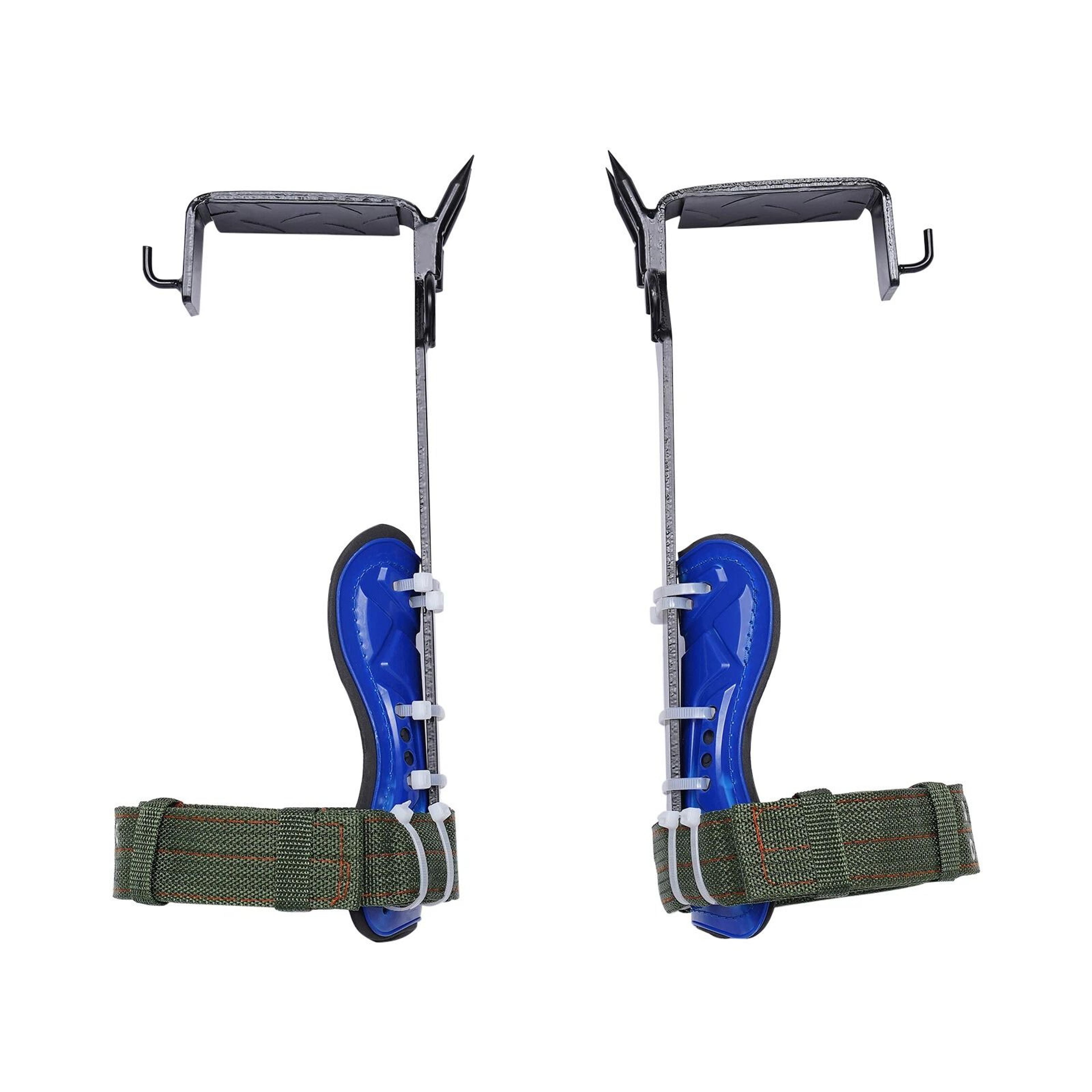premium steel tree climbing spikes set adjustable climbing spurs with belt & rope