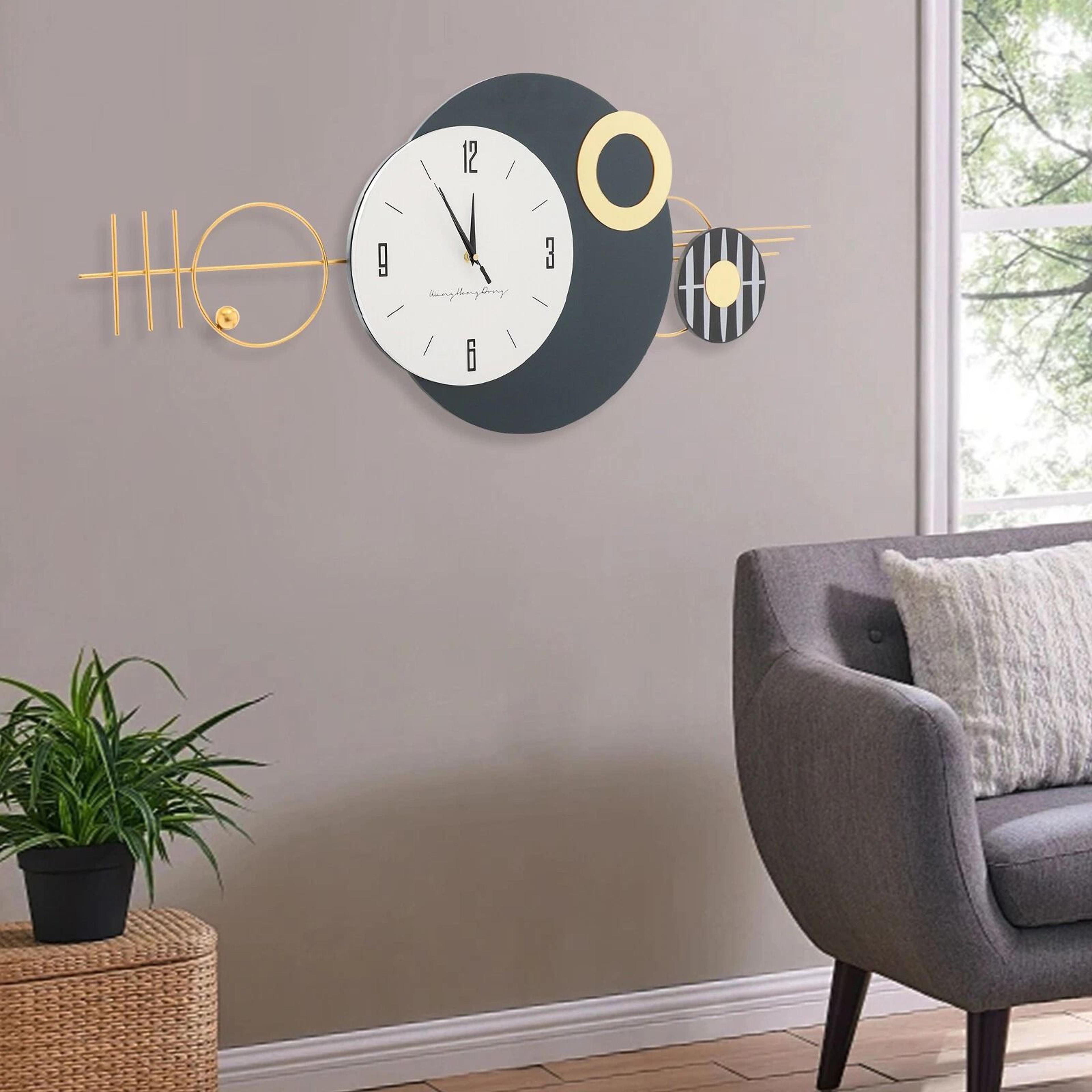 modern decorative metal wall clock silent battery operated wall clock for bedroom