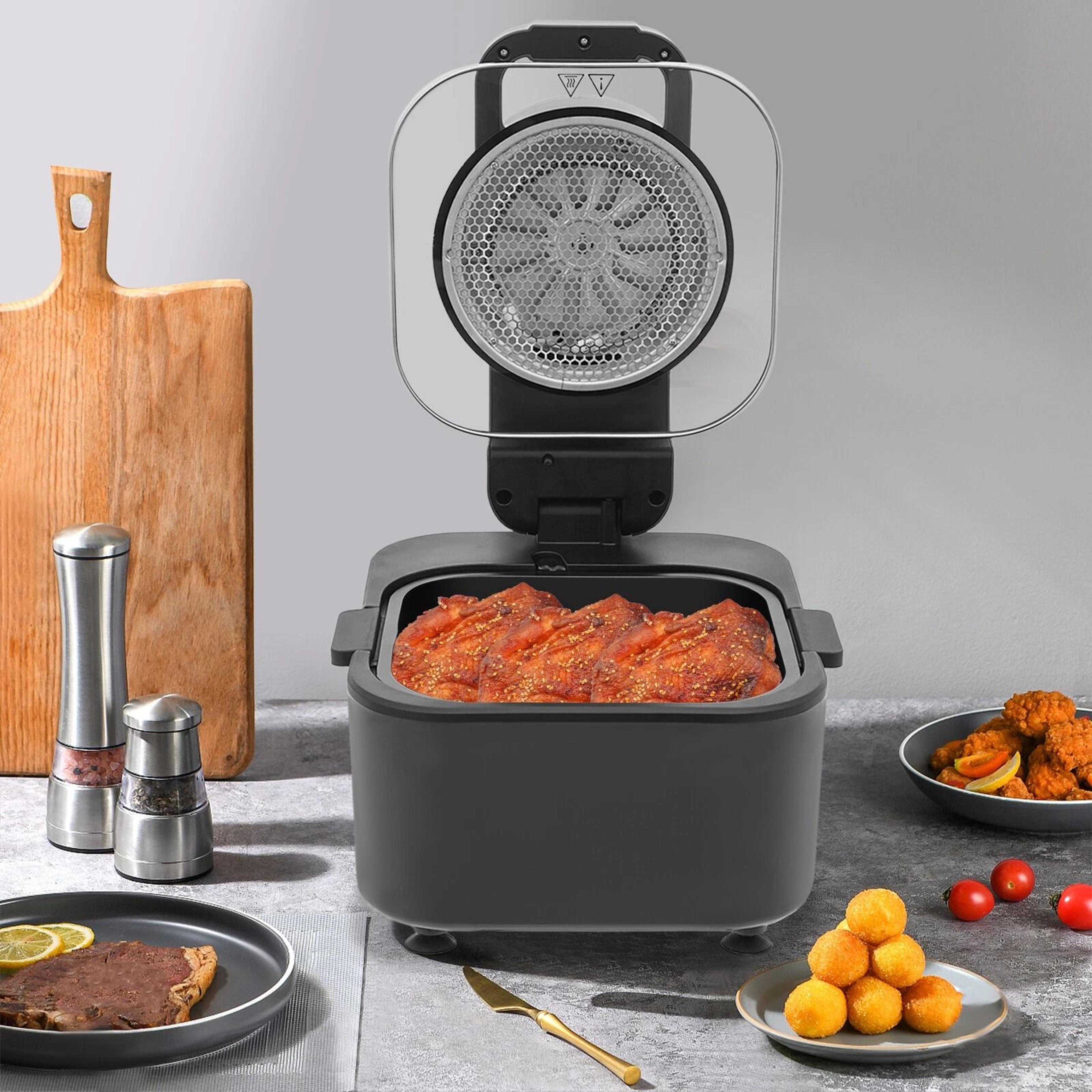 air fryer digital countertop cooker with temp and timer control