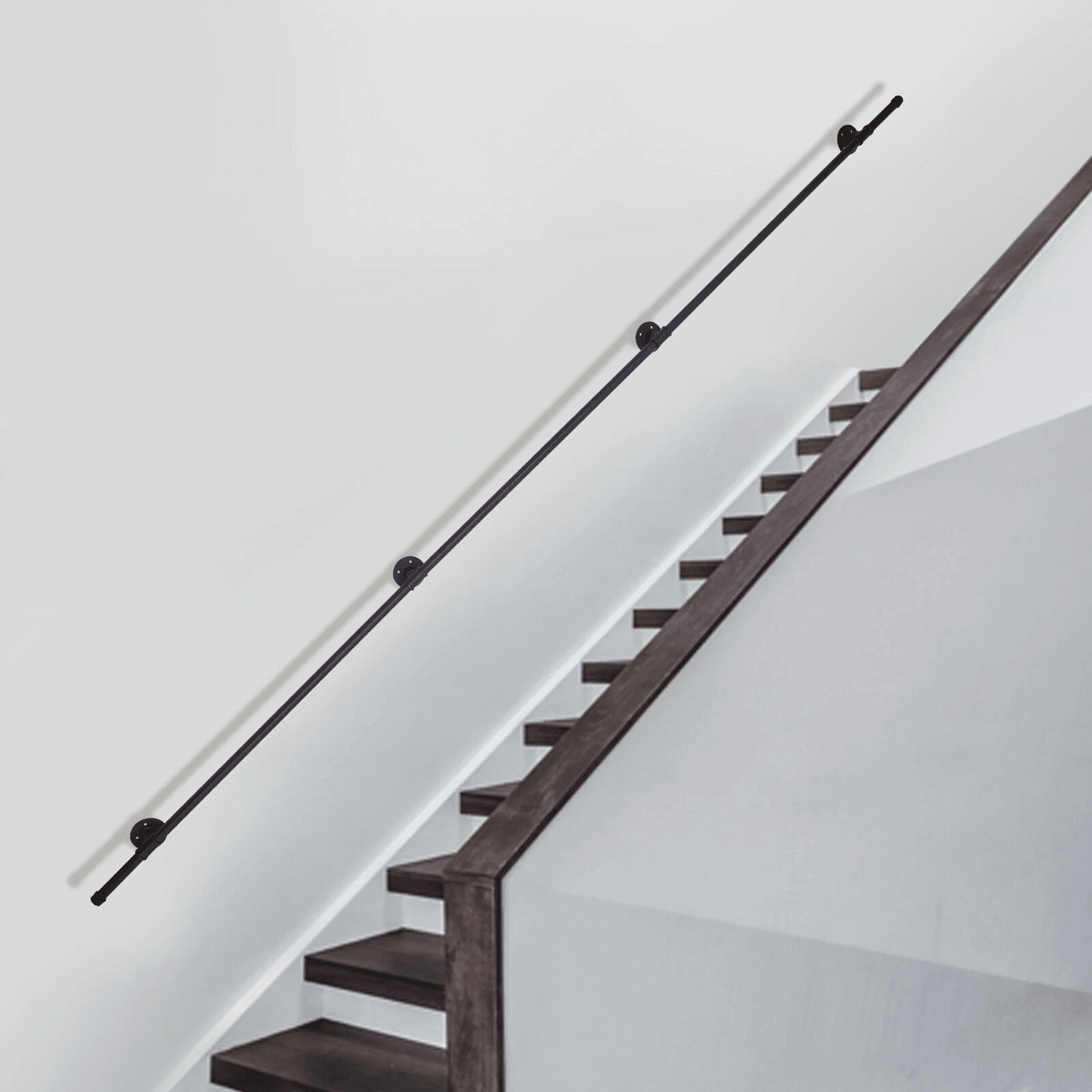 premium wall mounted handrail industrial pipe handrail in black cast iron