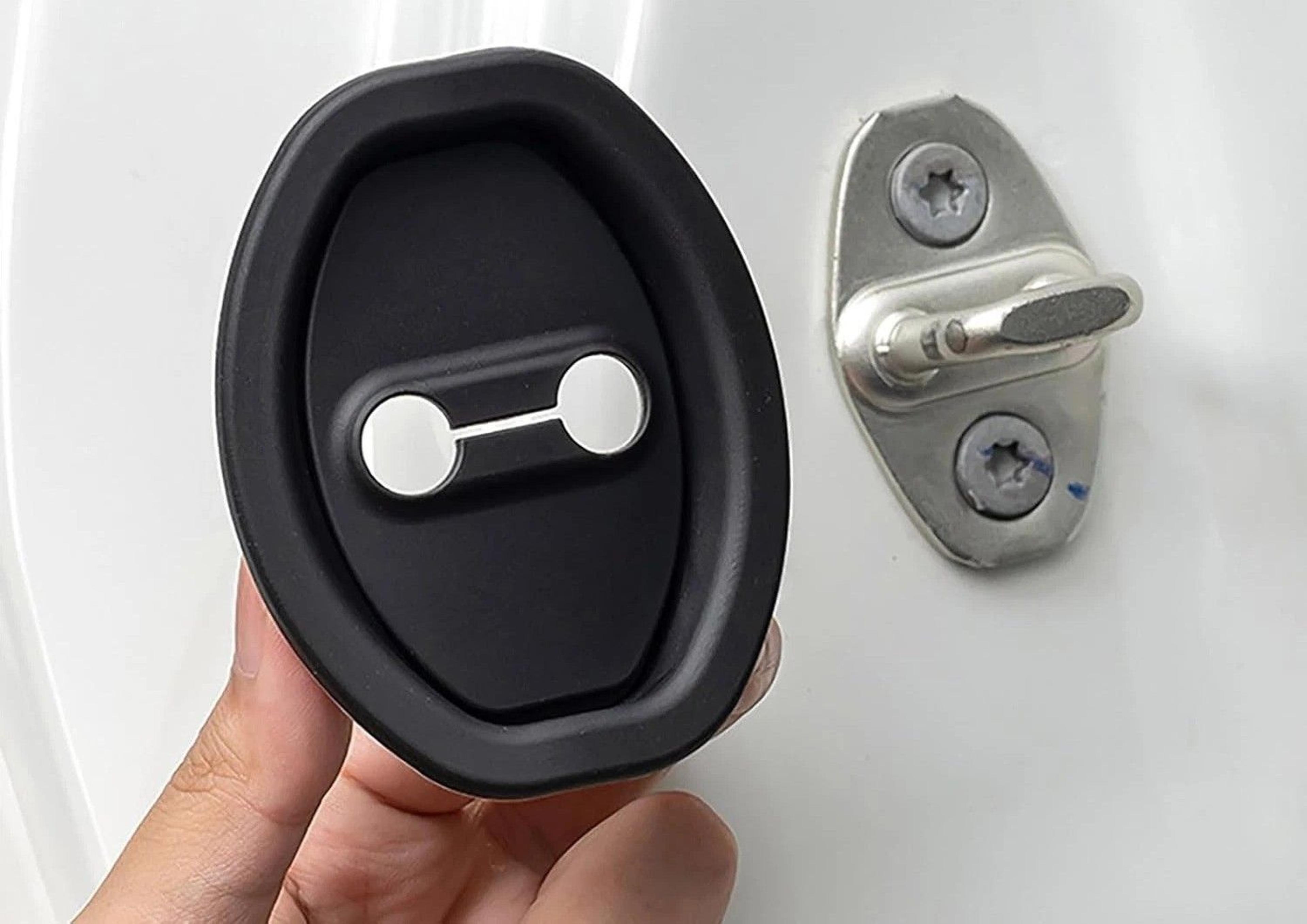 premium carbon fiber style car door lock covers sleek protection trim