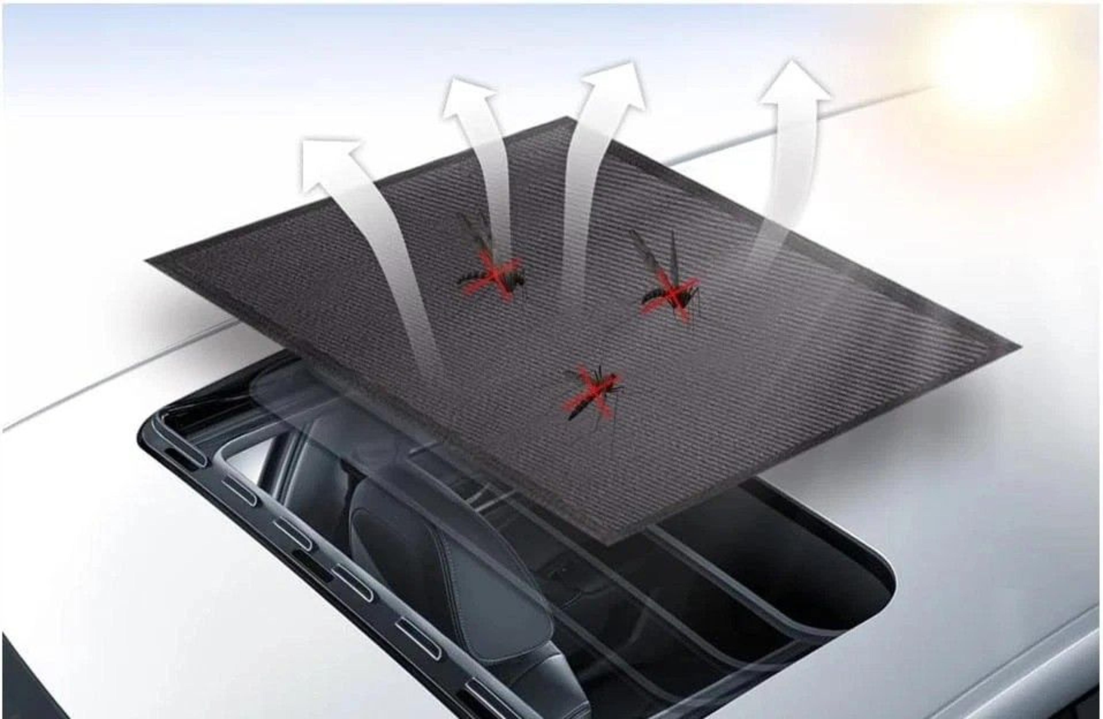 magnetic sunroof mesh shade screen easy install breathable car roof bug & uv protection