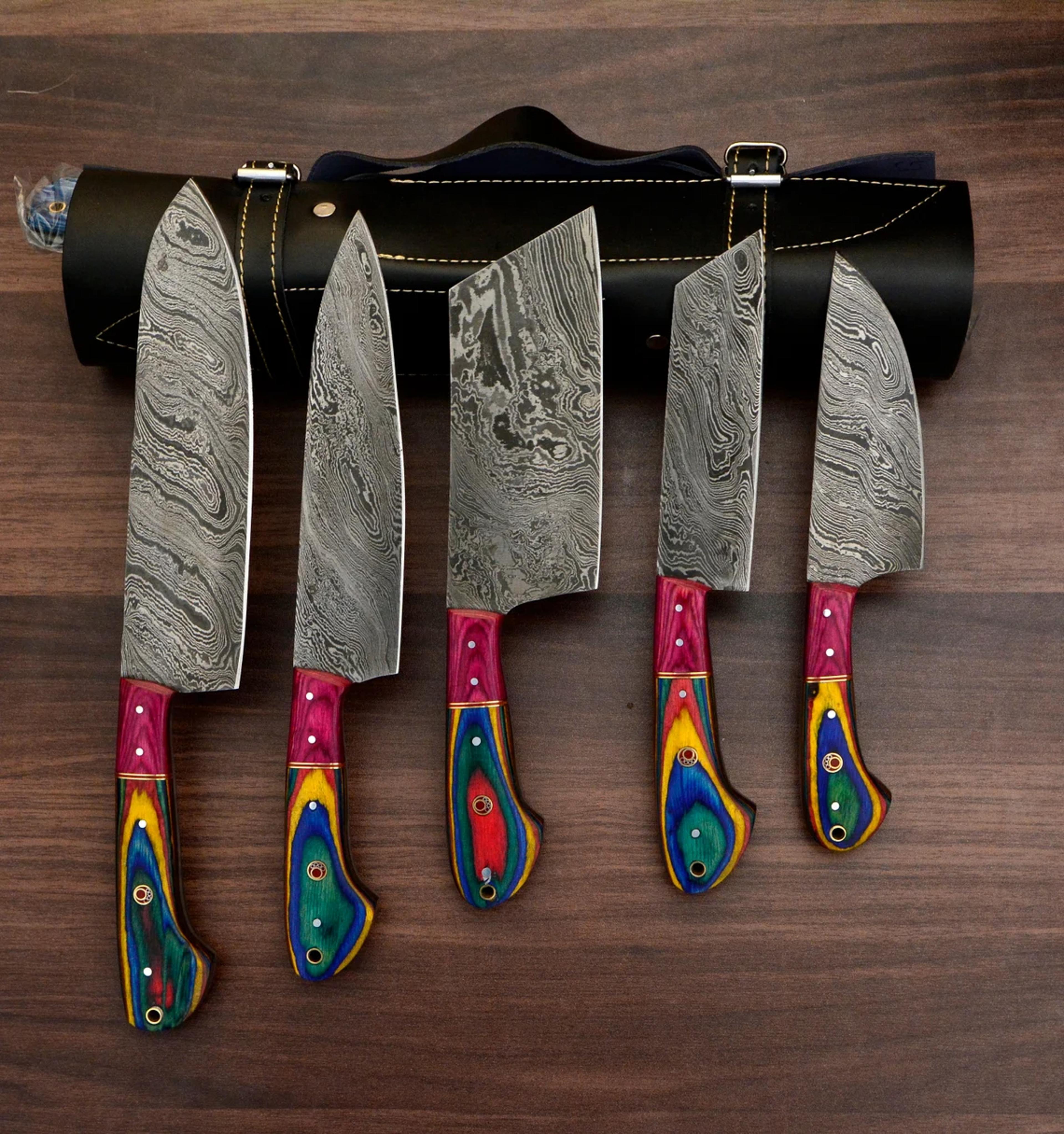damascus steel chef knife ensemble set of 5 superior quality pieces