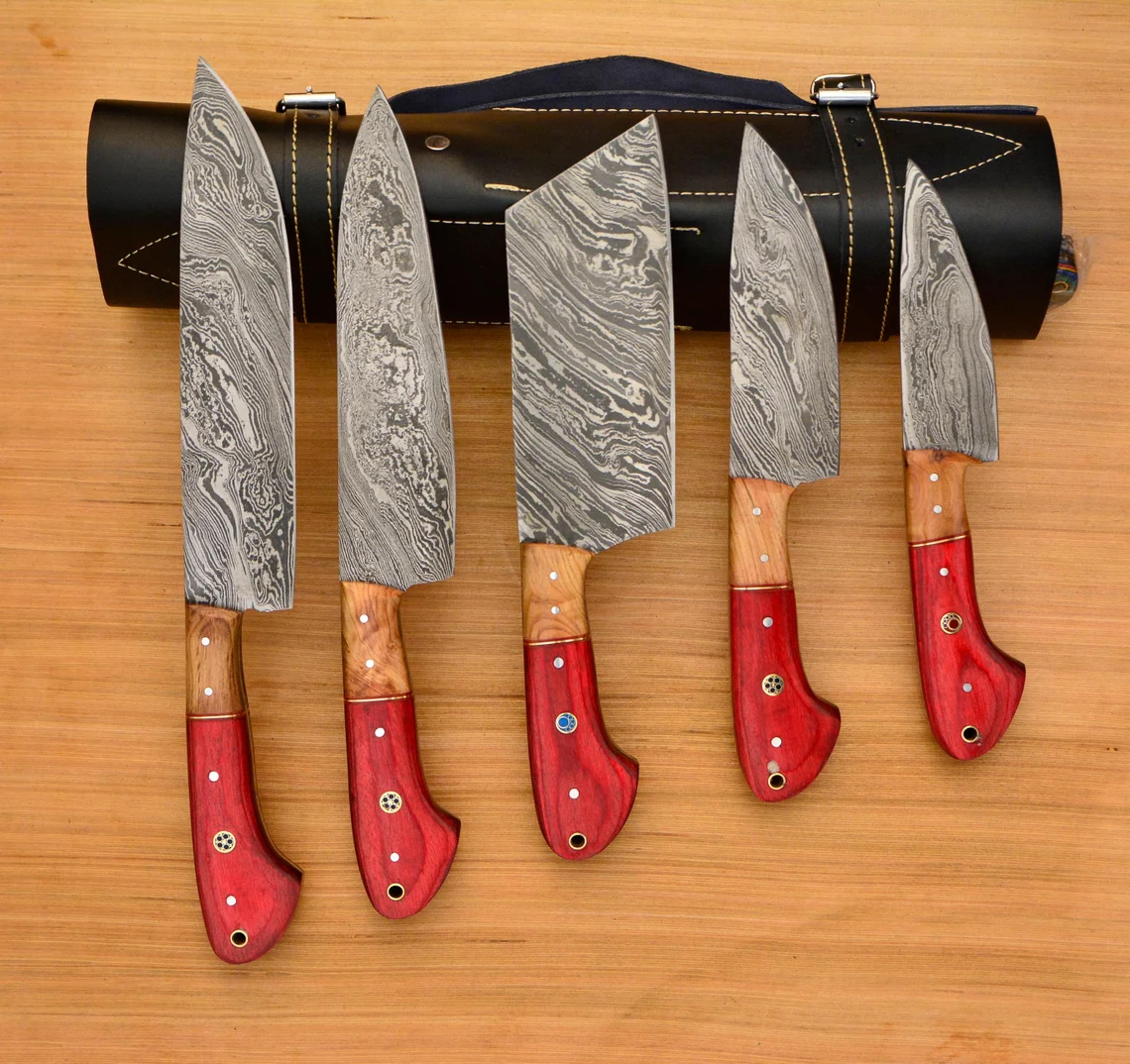handmade damascus chef knife set of 5 superior knife pieces