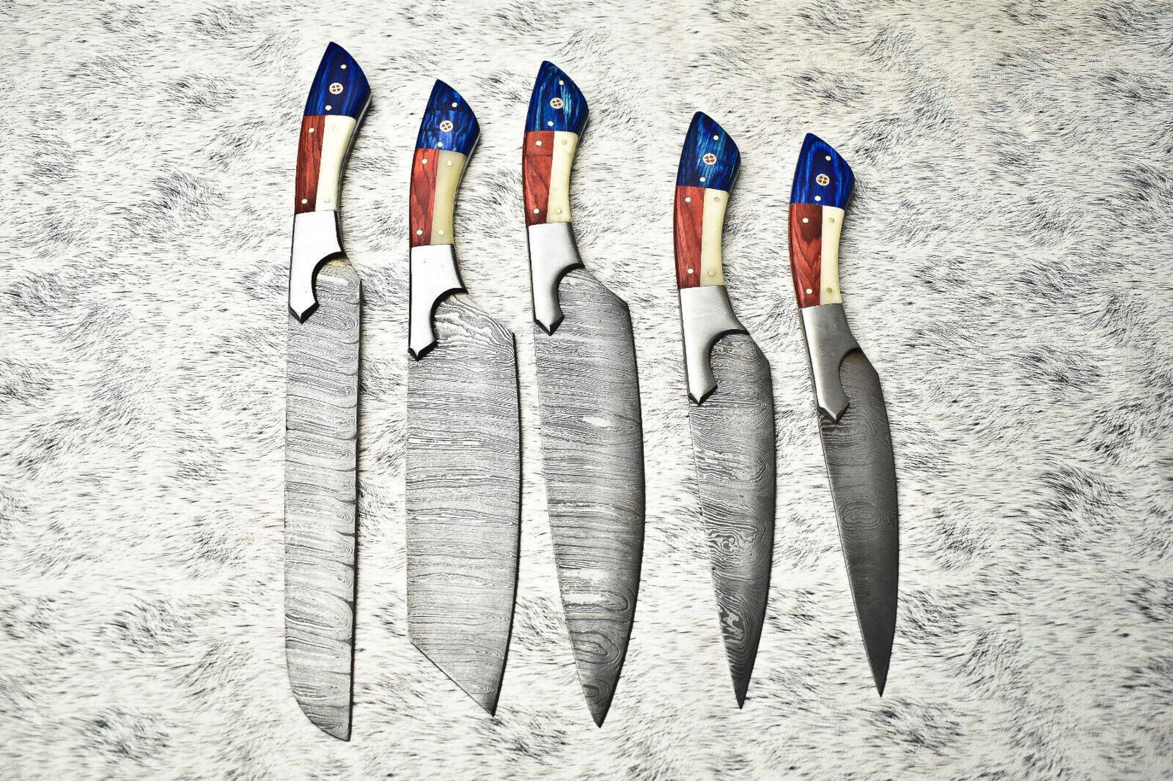 handmade damascus steel 5-piece chef knife set – durable, sharp, and perfectly balanced