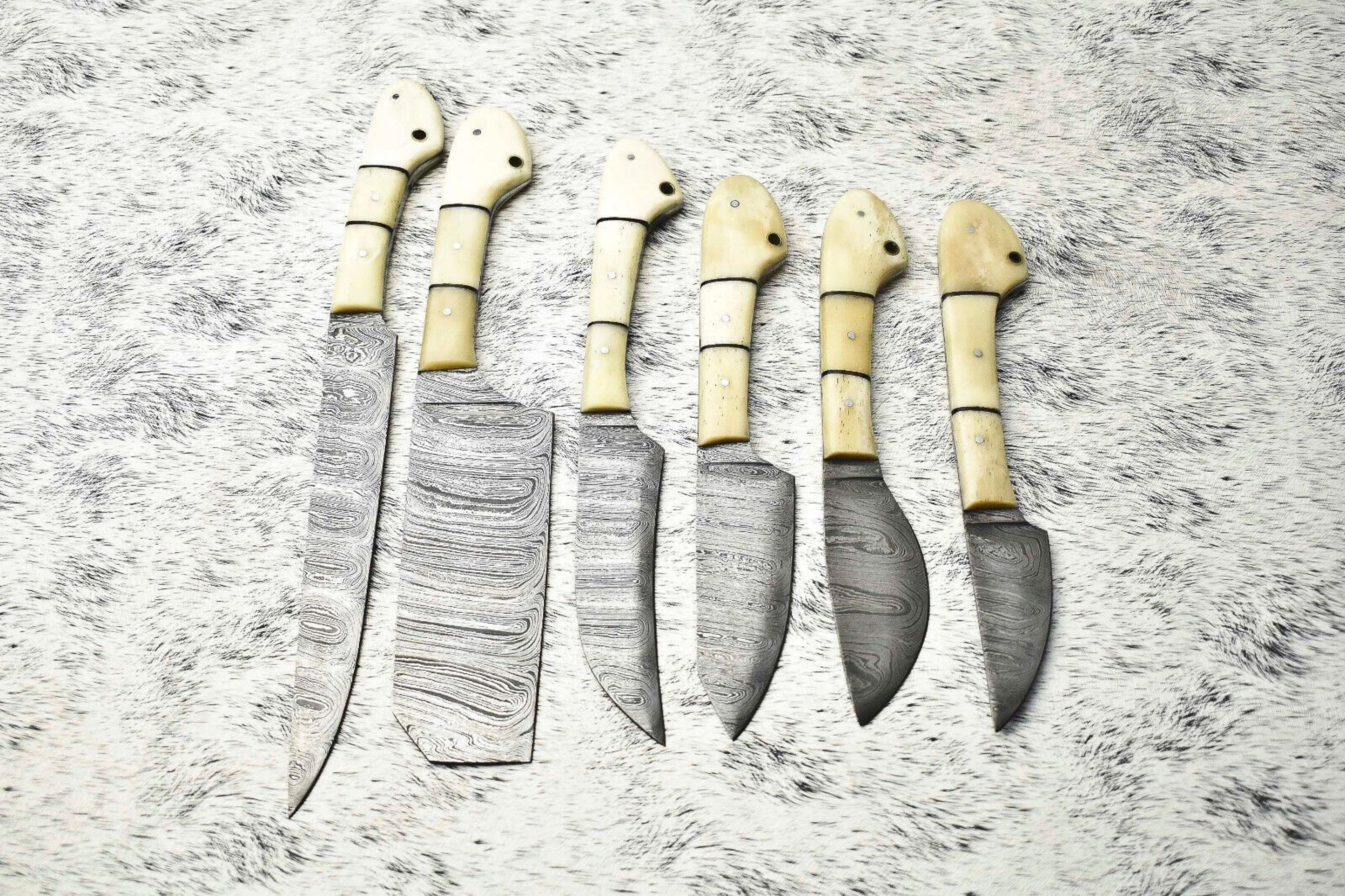 premium damascus steel knife set | 6-piece artisan full tang hardwood collection