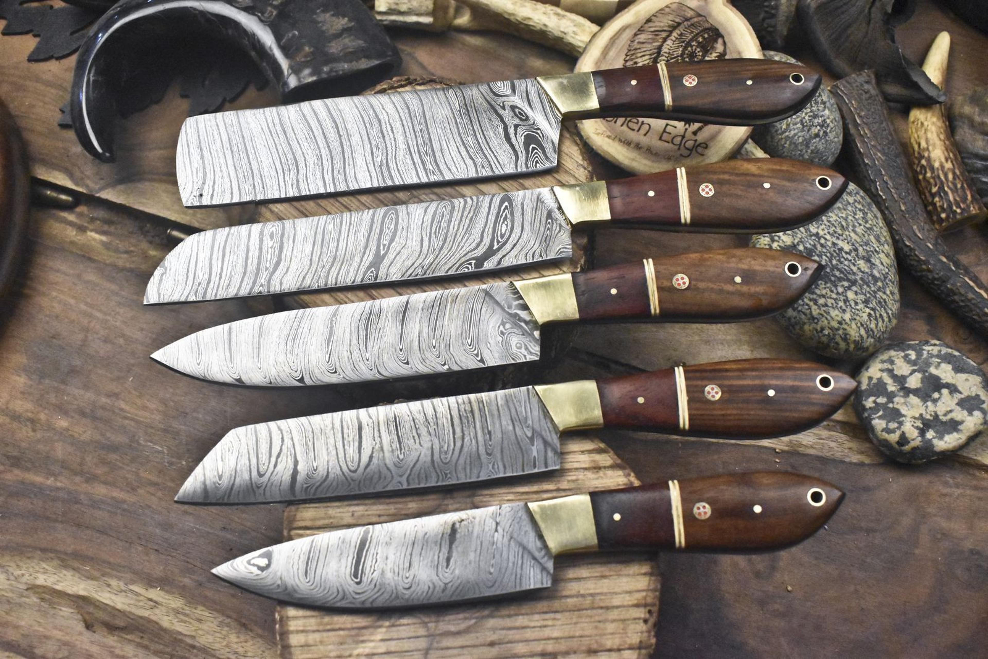 survival & bushcraft damascus knife collection | twist pattern chef knives