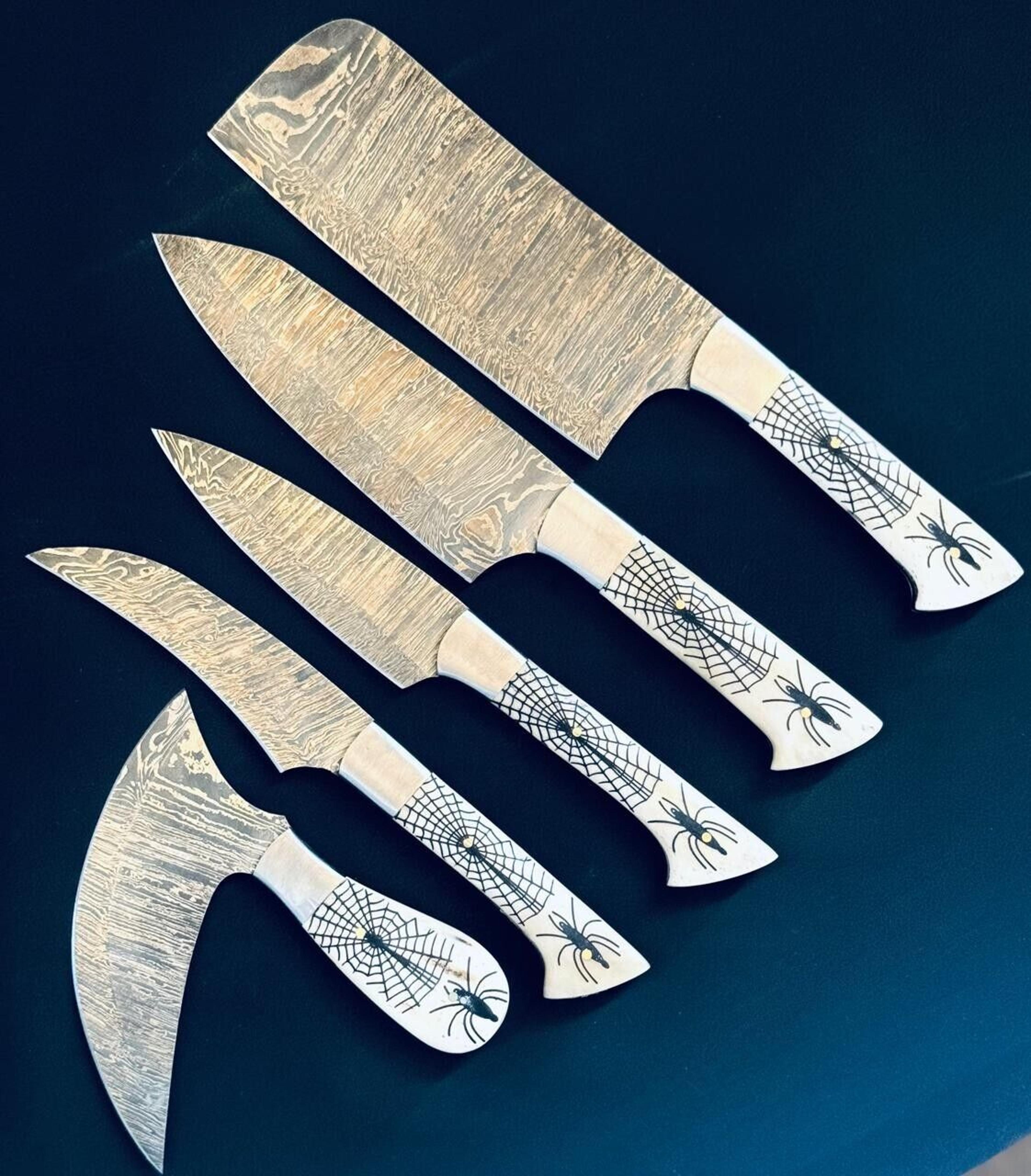 ironwave damascus steel knife collection | 5 pc professional chef knives