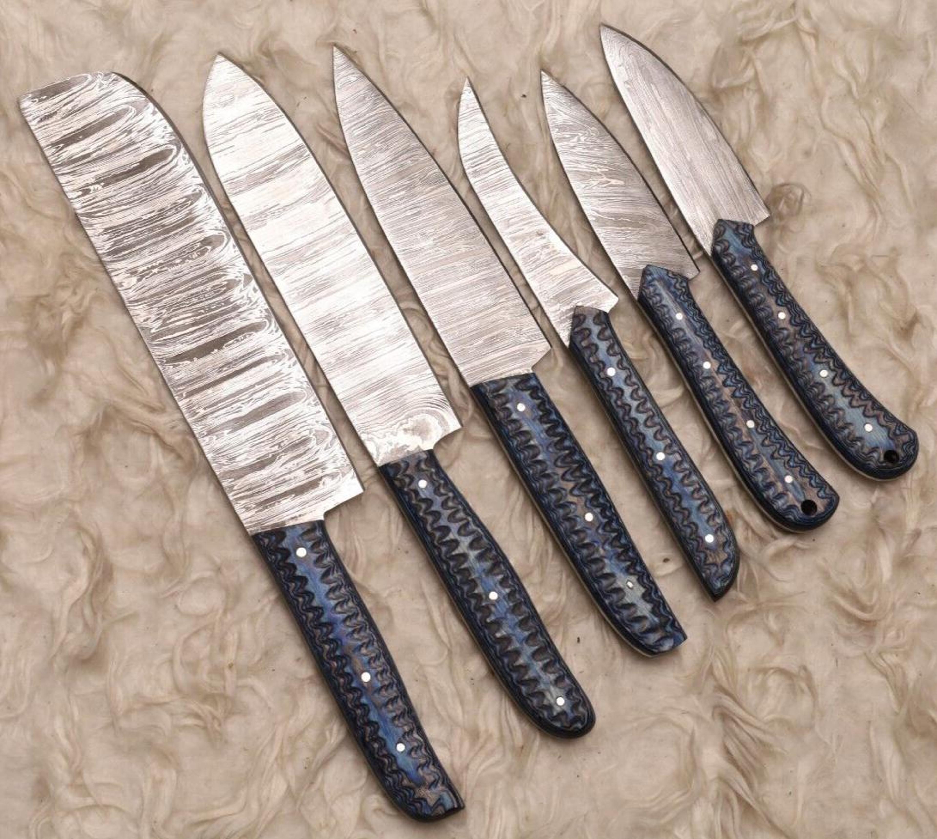 mastercraft damascus chef knife set | 6 pc hand forged professional knives