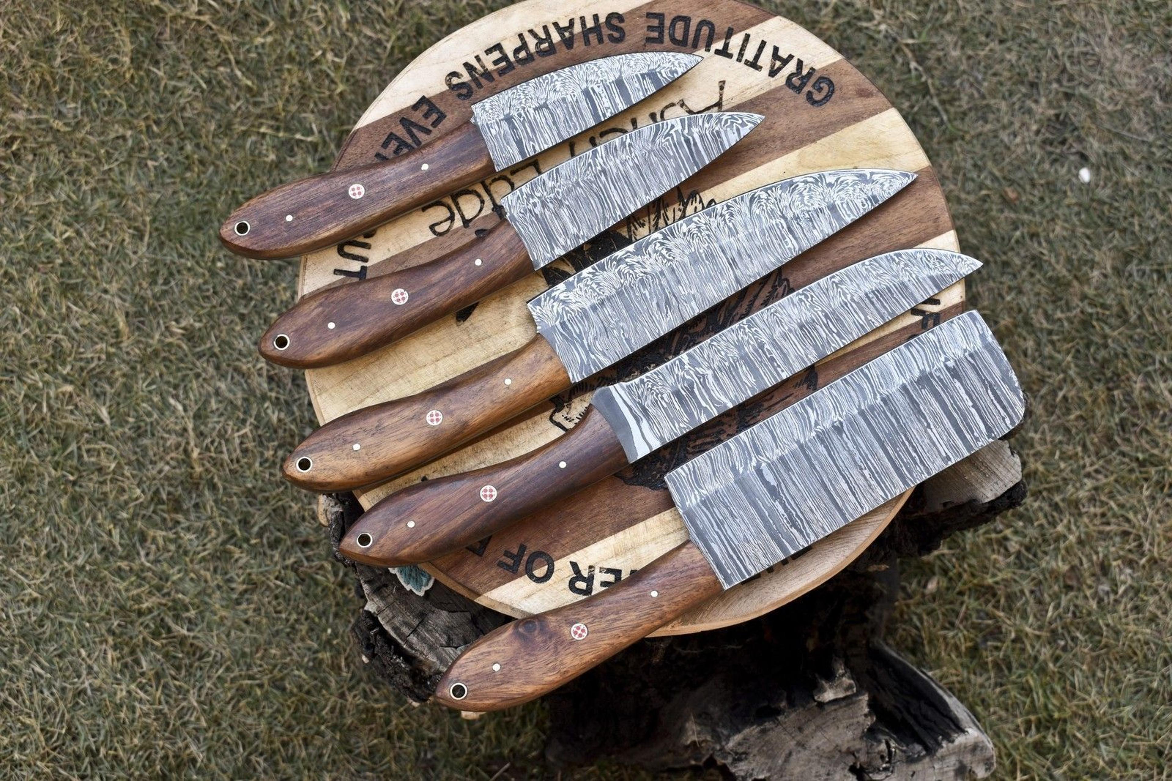 handmade damascus twist pattern chef knives | 9"–13" professional cutlery