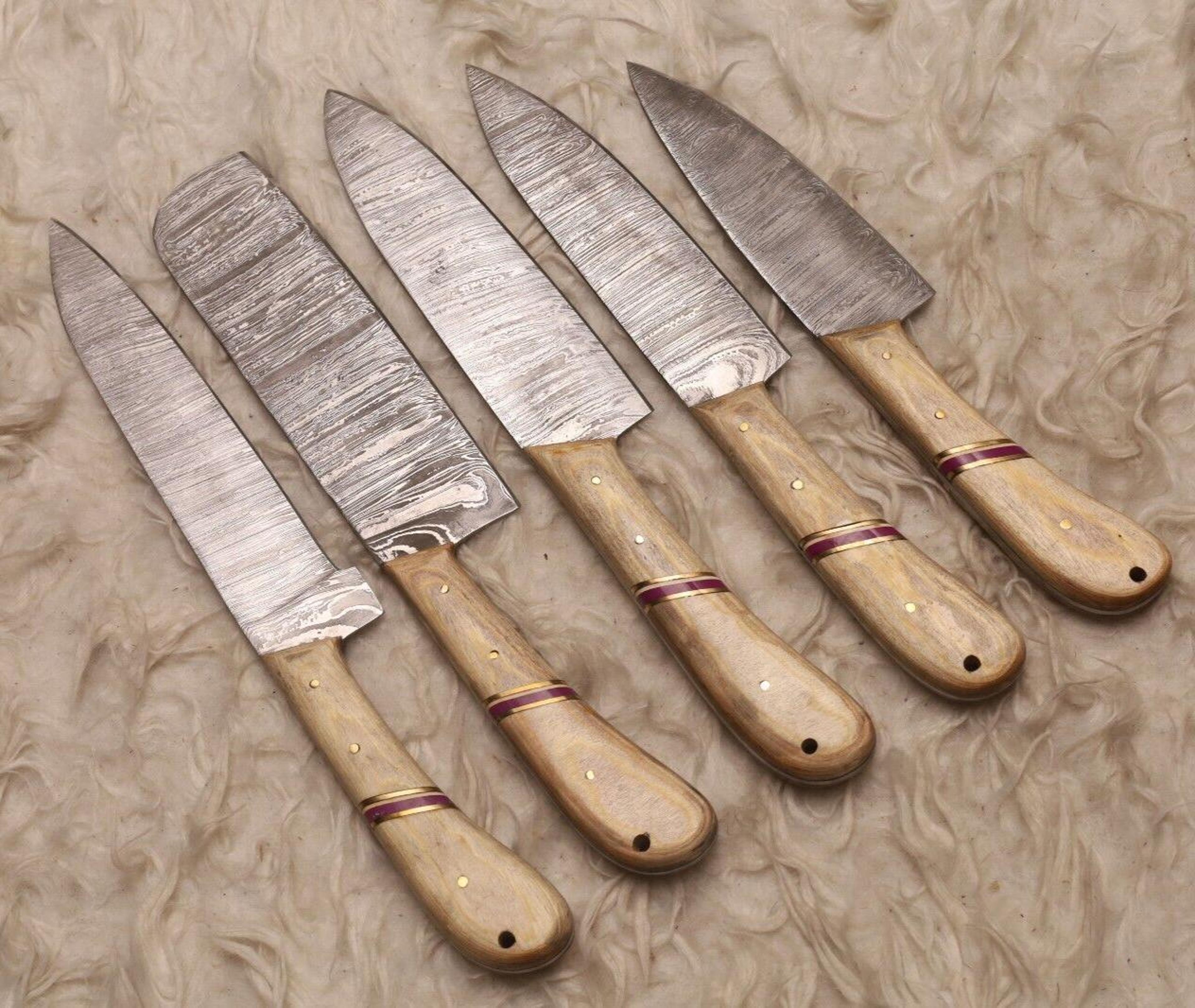 custom damascus steel chef knife set for professional kitchens