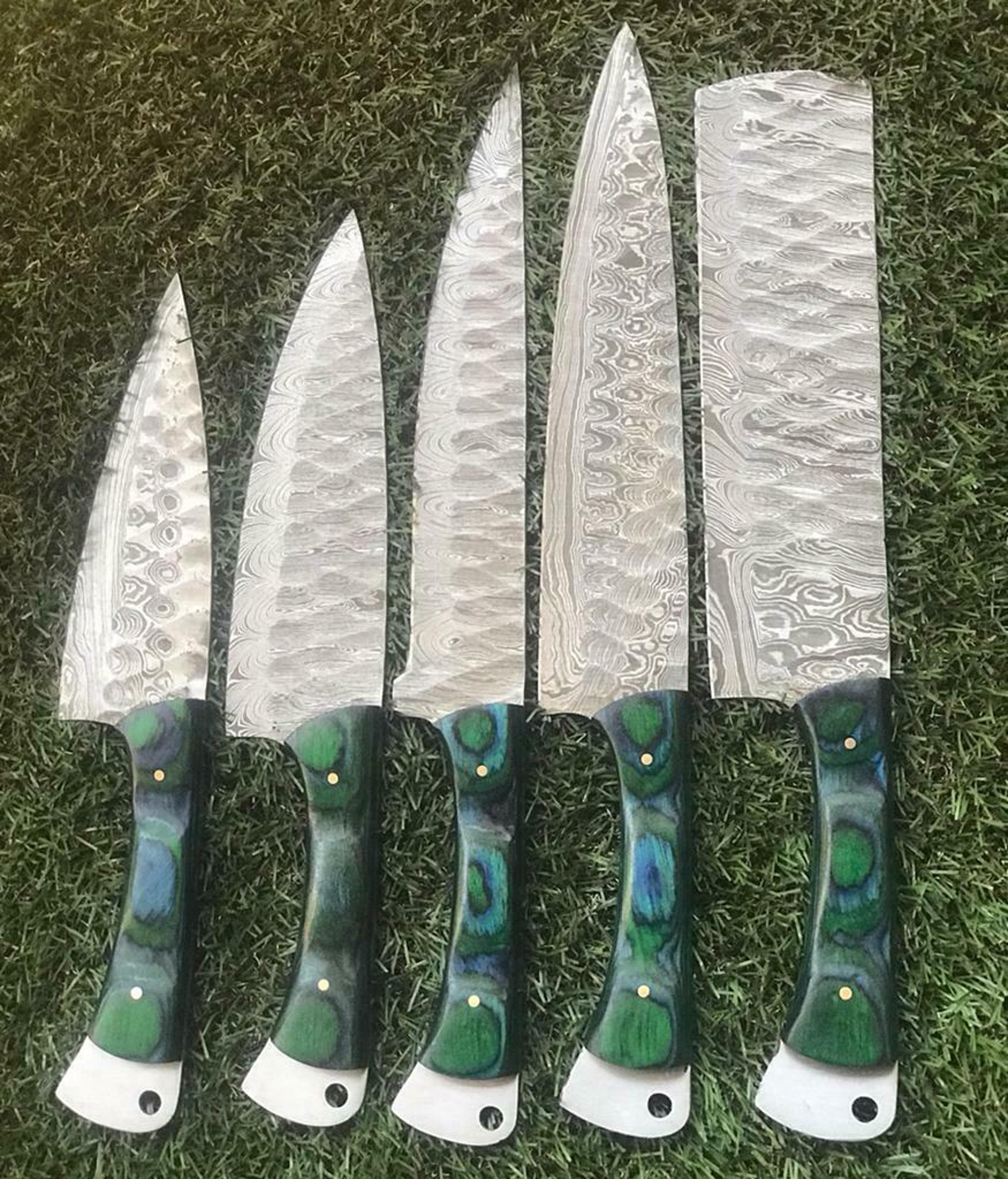 handmade damascus chef knife collection – twist forged blades