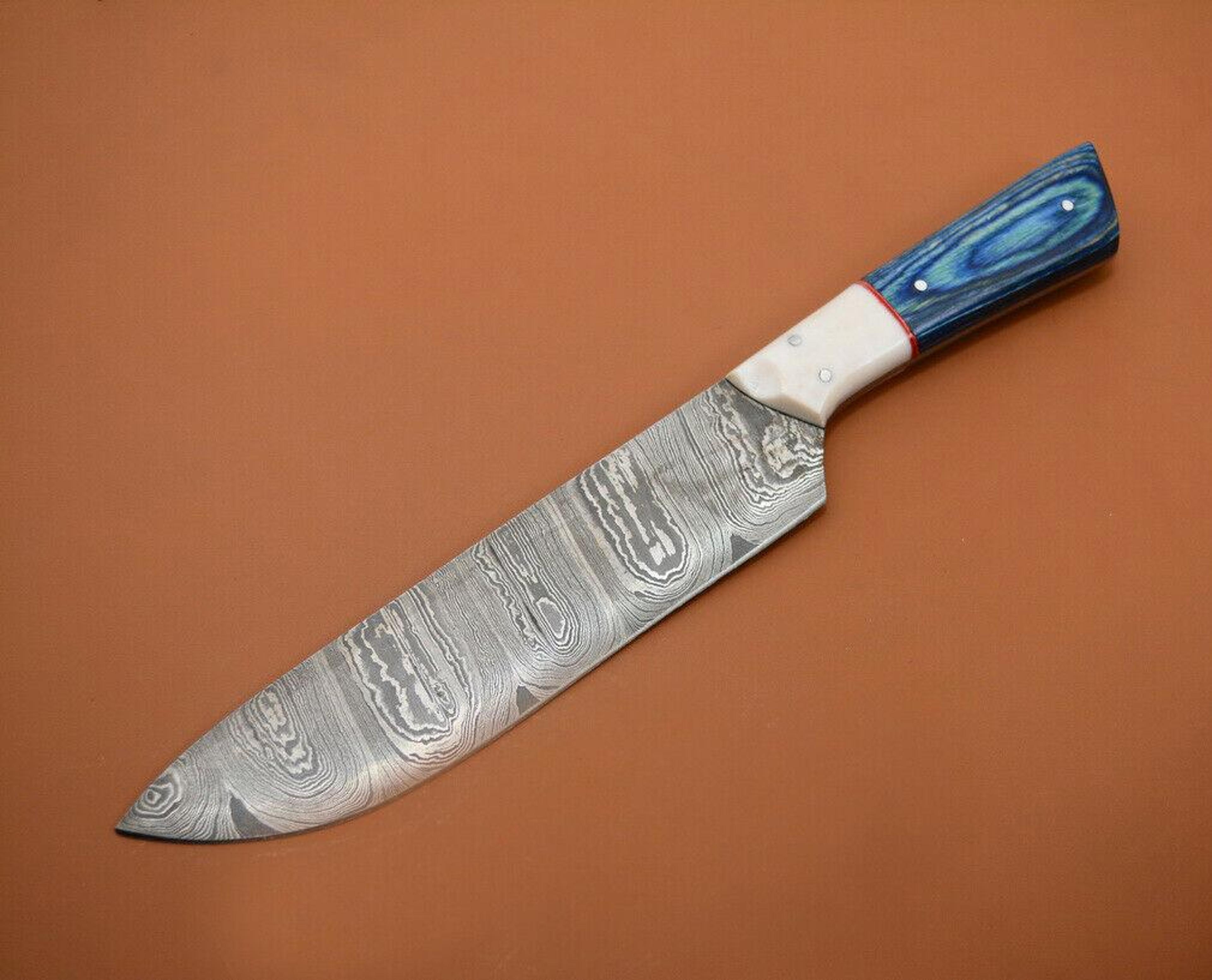 legacy blade – handmade damascus steel chef knife with natural poplar finish