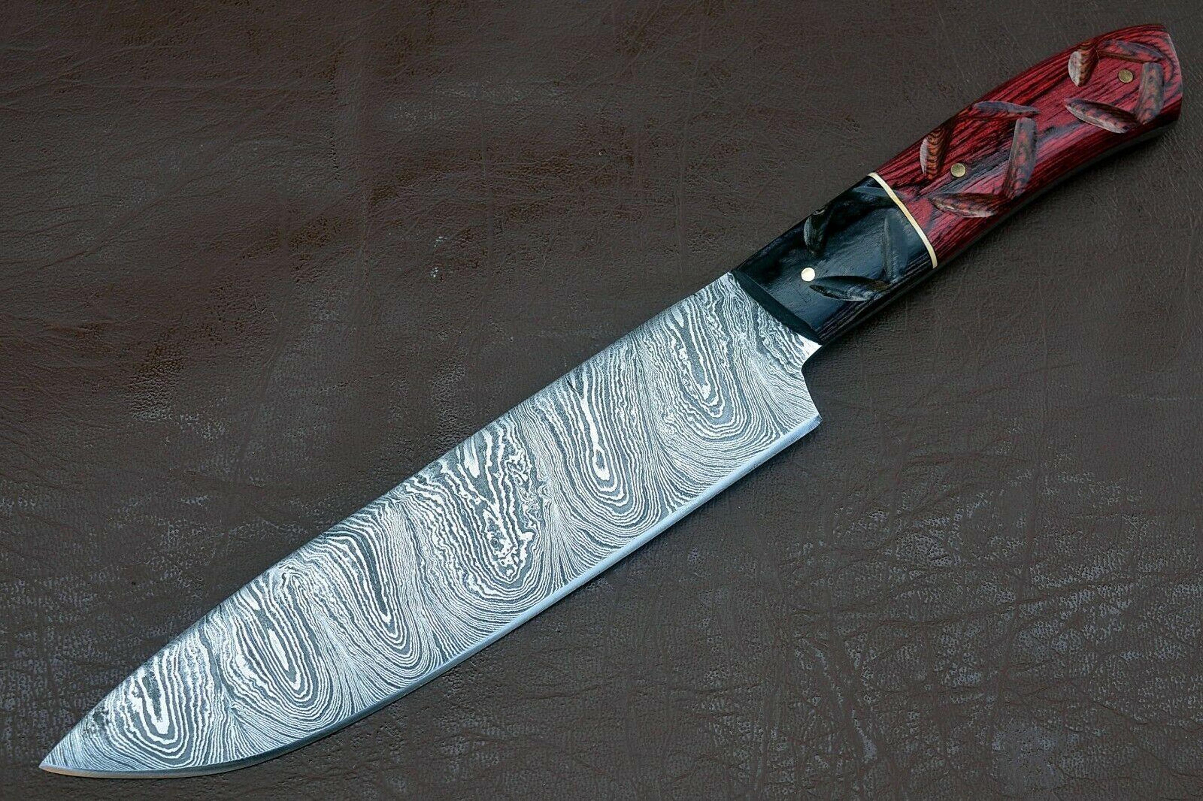 hand forged damascus steel chef knife – premium craftsmanship with groov dollar wood
