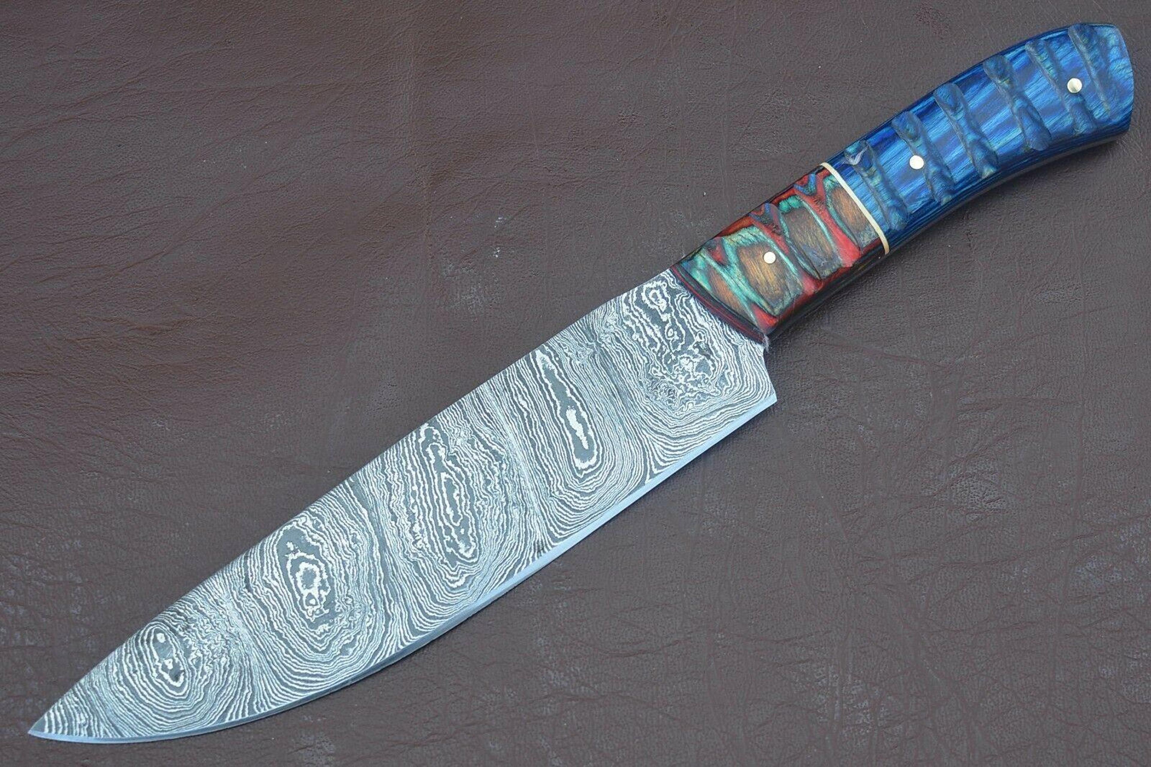 hand-forged damascus steel cooking knife | custom chef knife for kitchen & gift