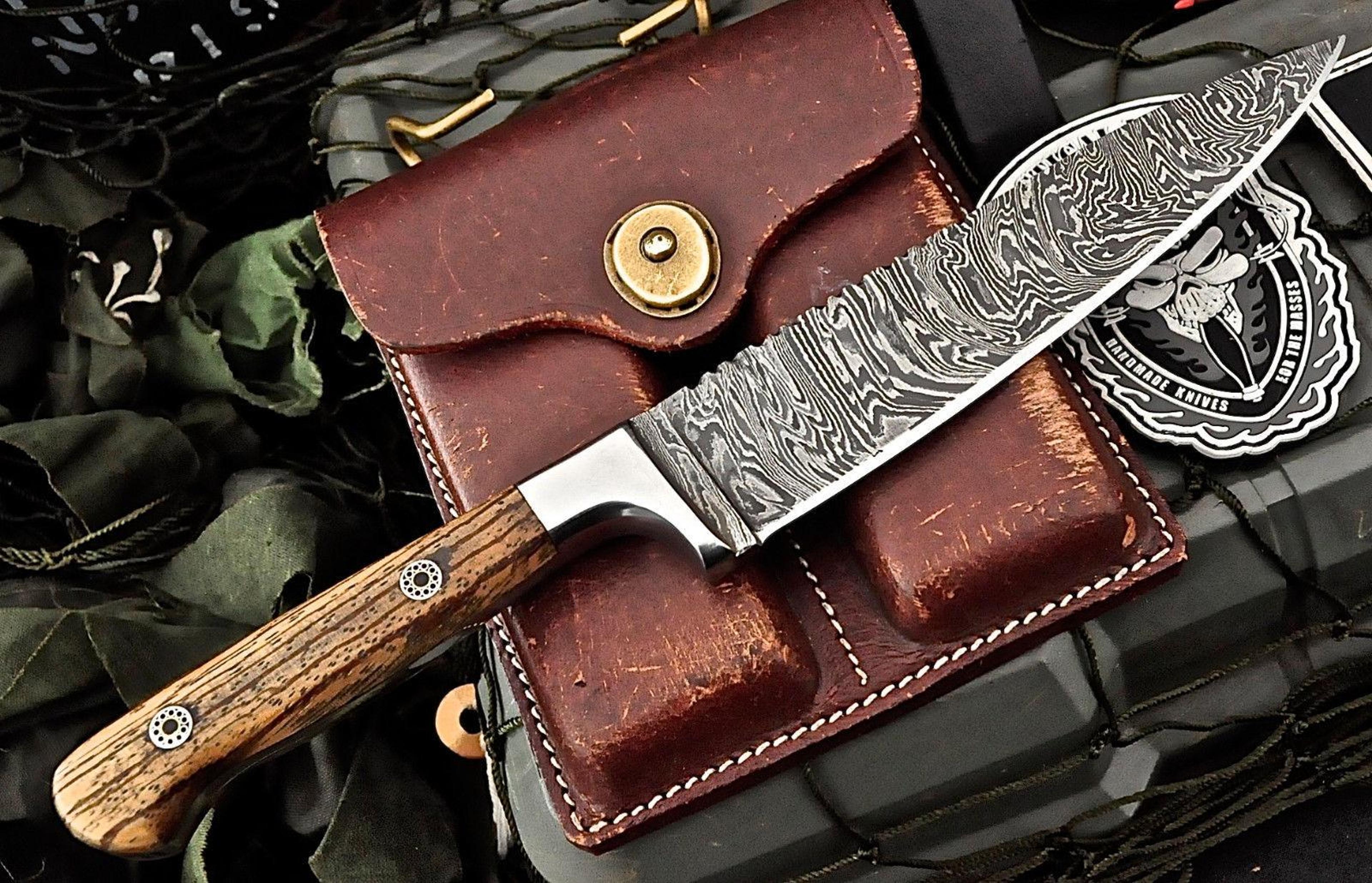 custom handmade damascus french chef knife | zebrawood handle | 512 layer firestorm steel