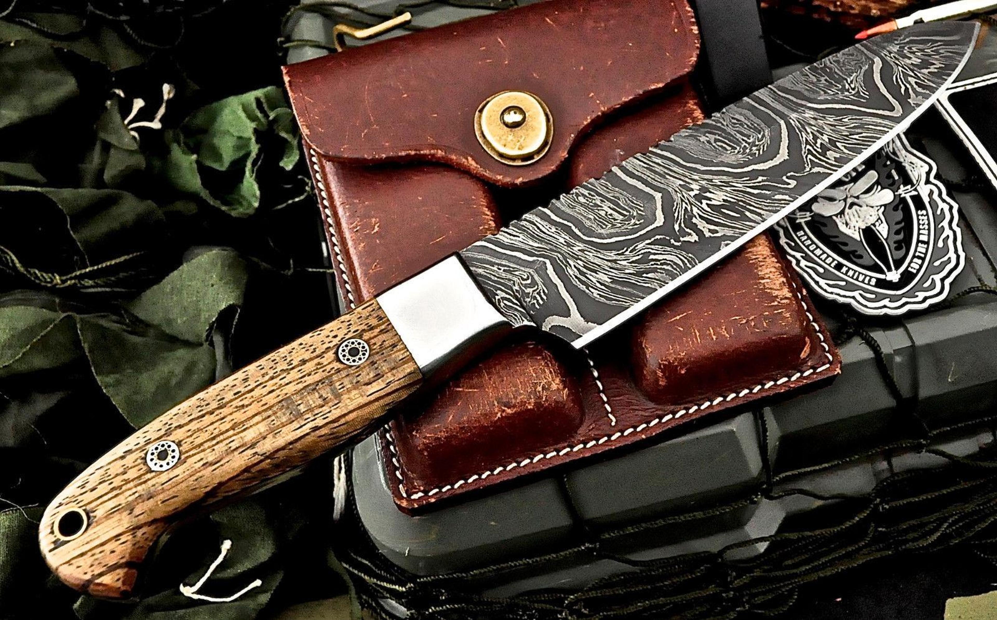 artisan damascus steel french chef knife | 512 layers firestorm pattern | exotic wood handle