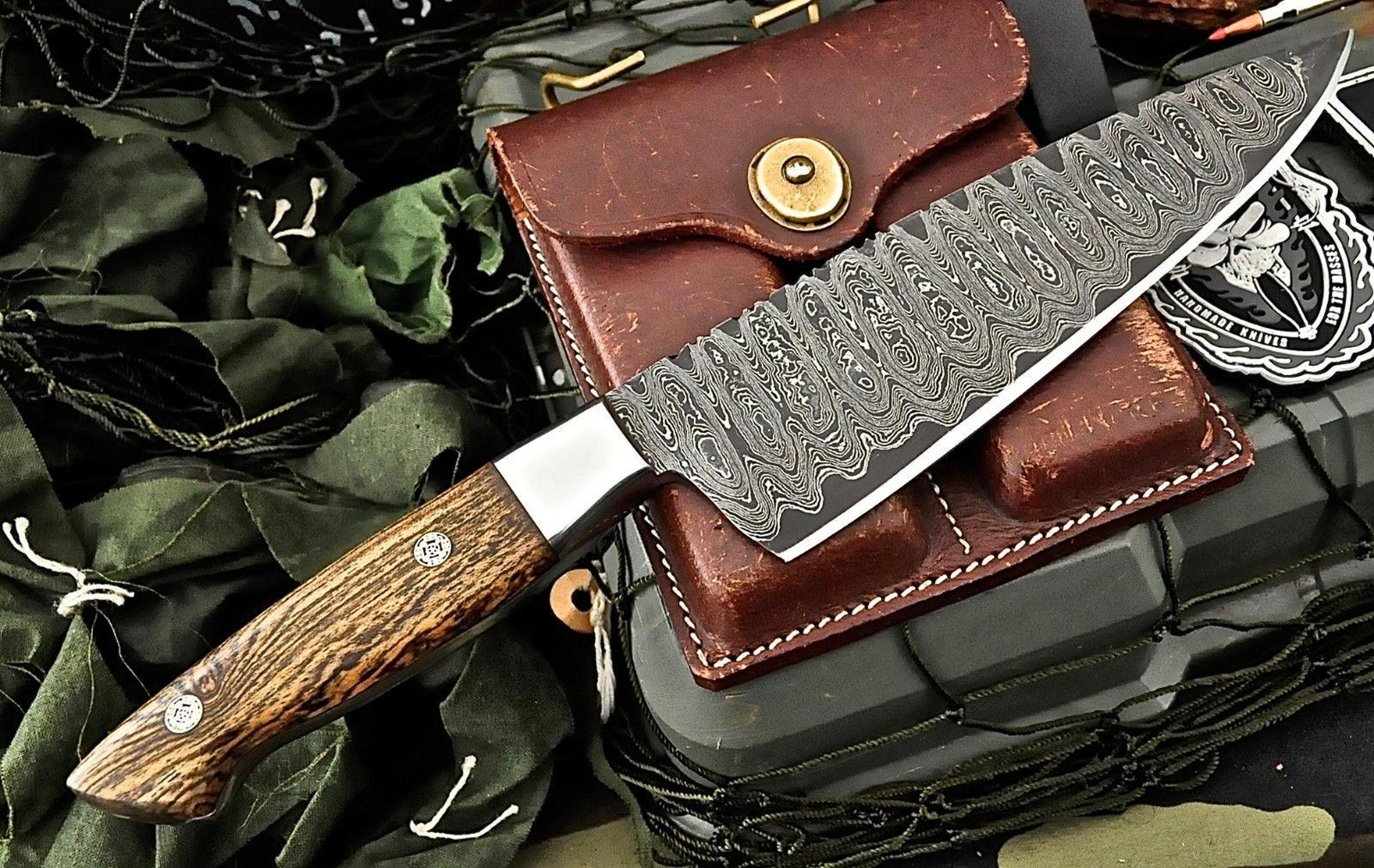 custom forged damascus kitchen knife | zebrawood handle | handcrafted small chef knife
