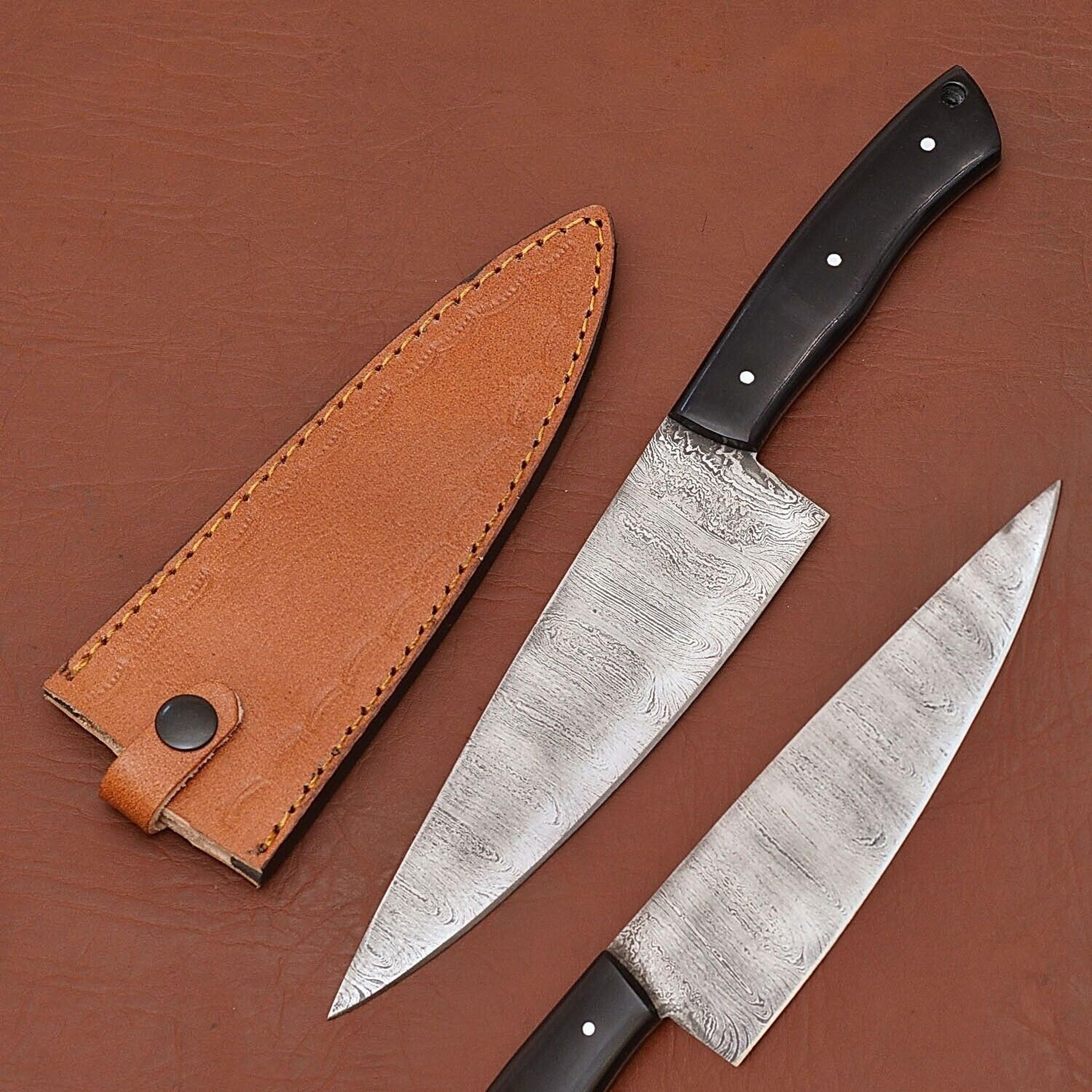 custom damascus steel chef knife – full tang handmade kitchen blade