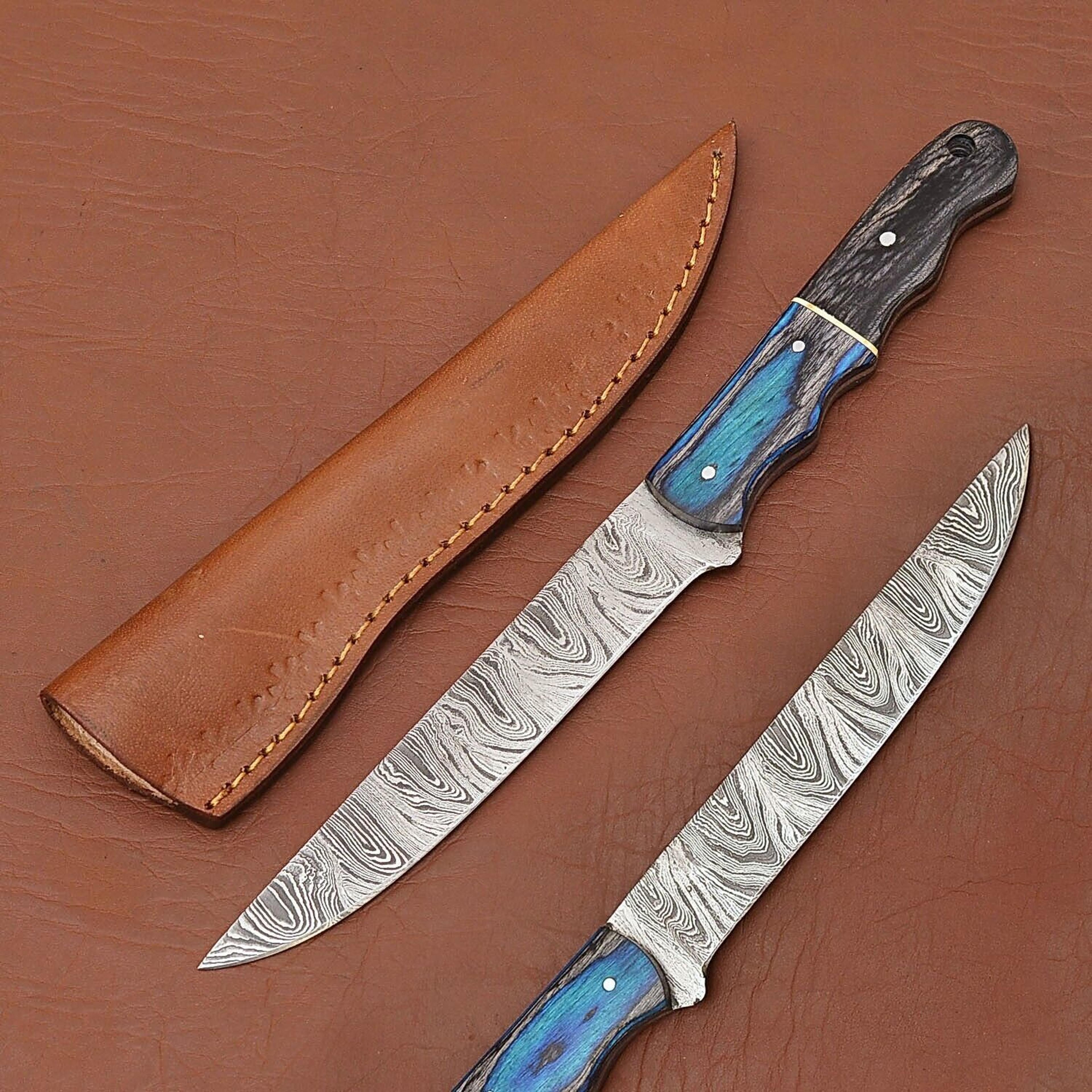 handcrafted damascus steel chef knife – premium wooden handle design