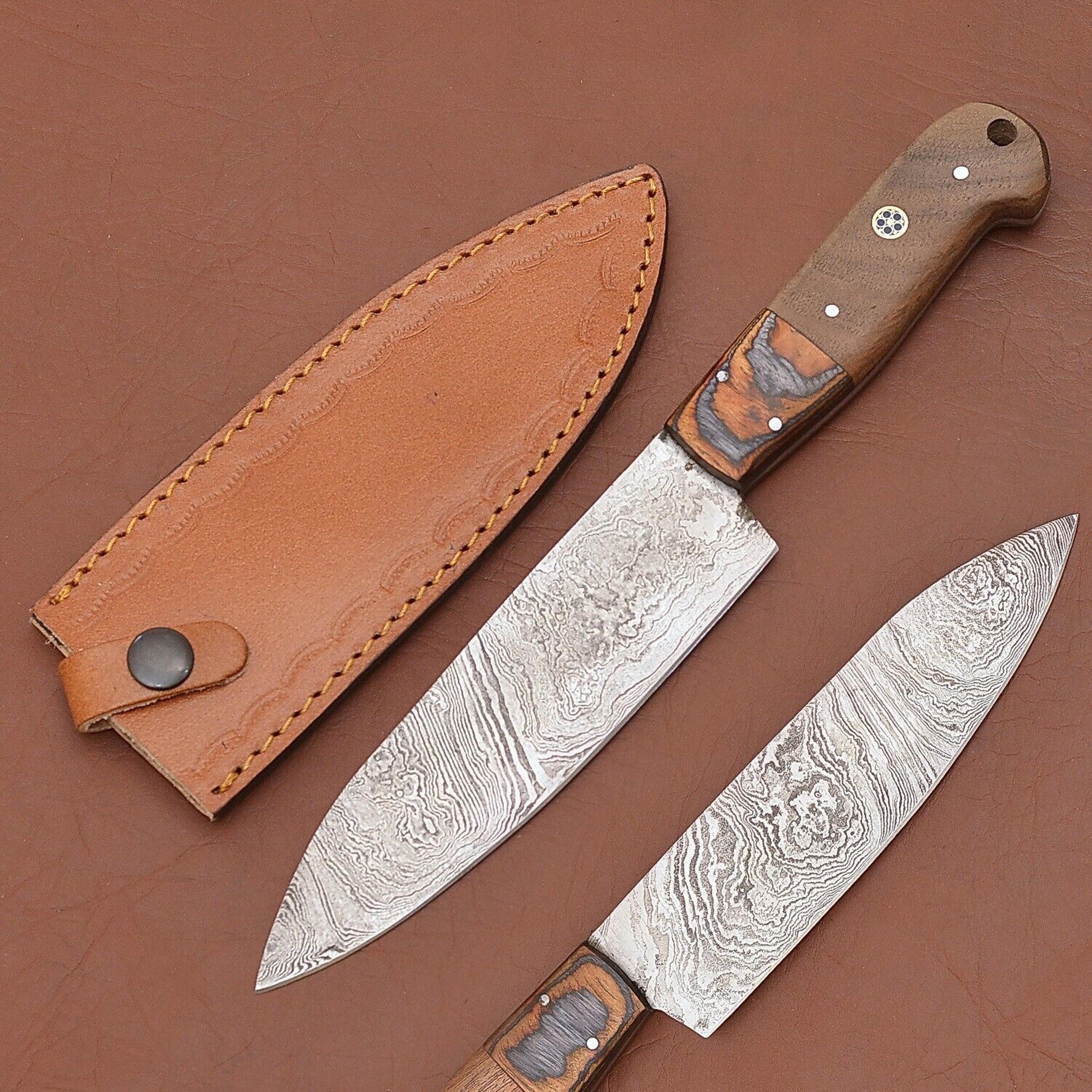 custom forged damascus chef knife – full tang kitchen essential
