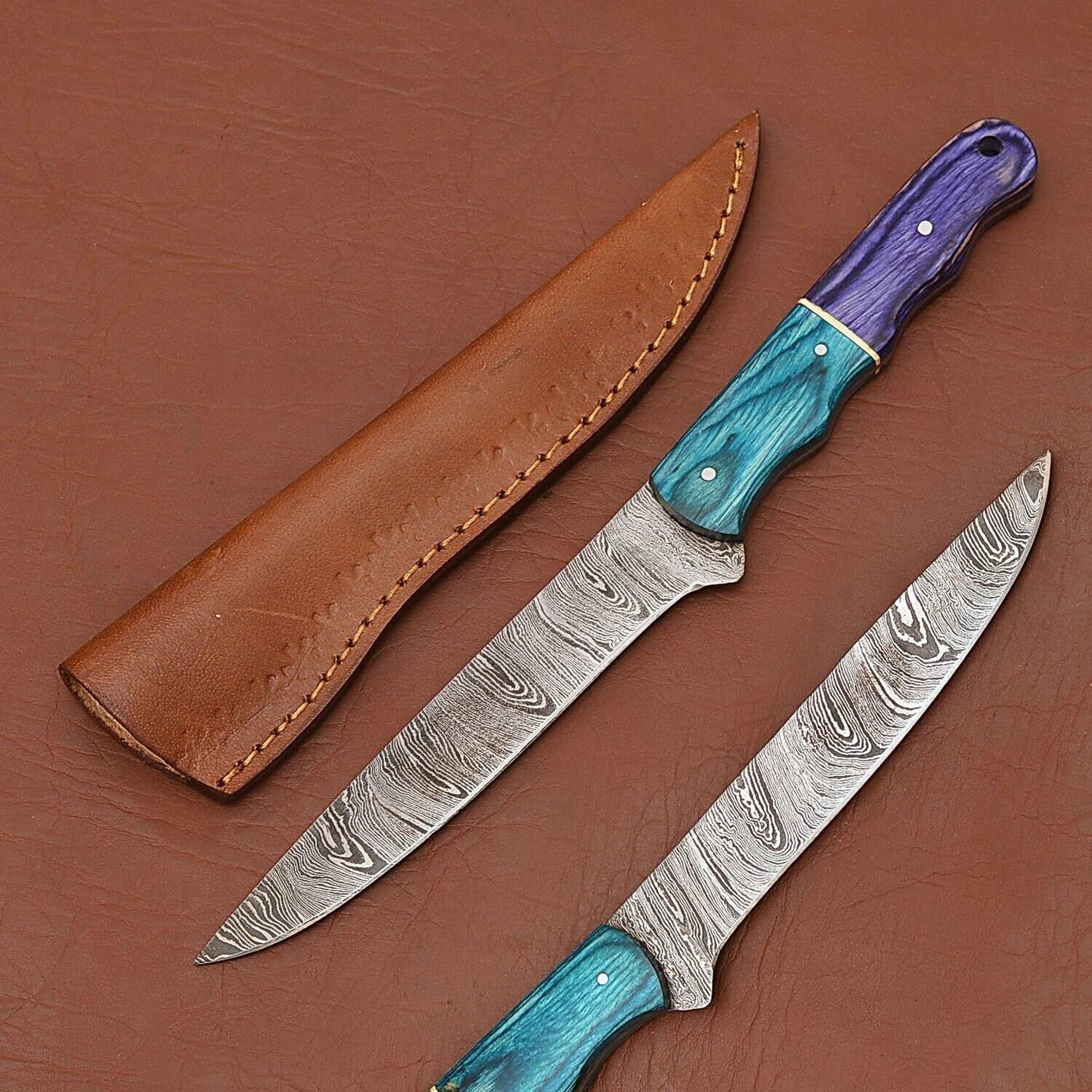 handmade damascus steel cooking knife – perfect balance & sharp edge