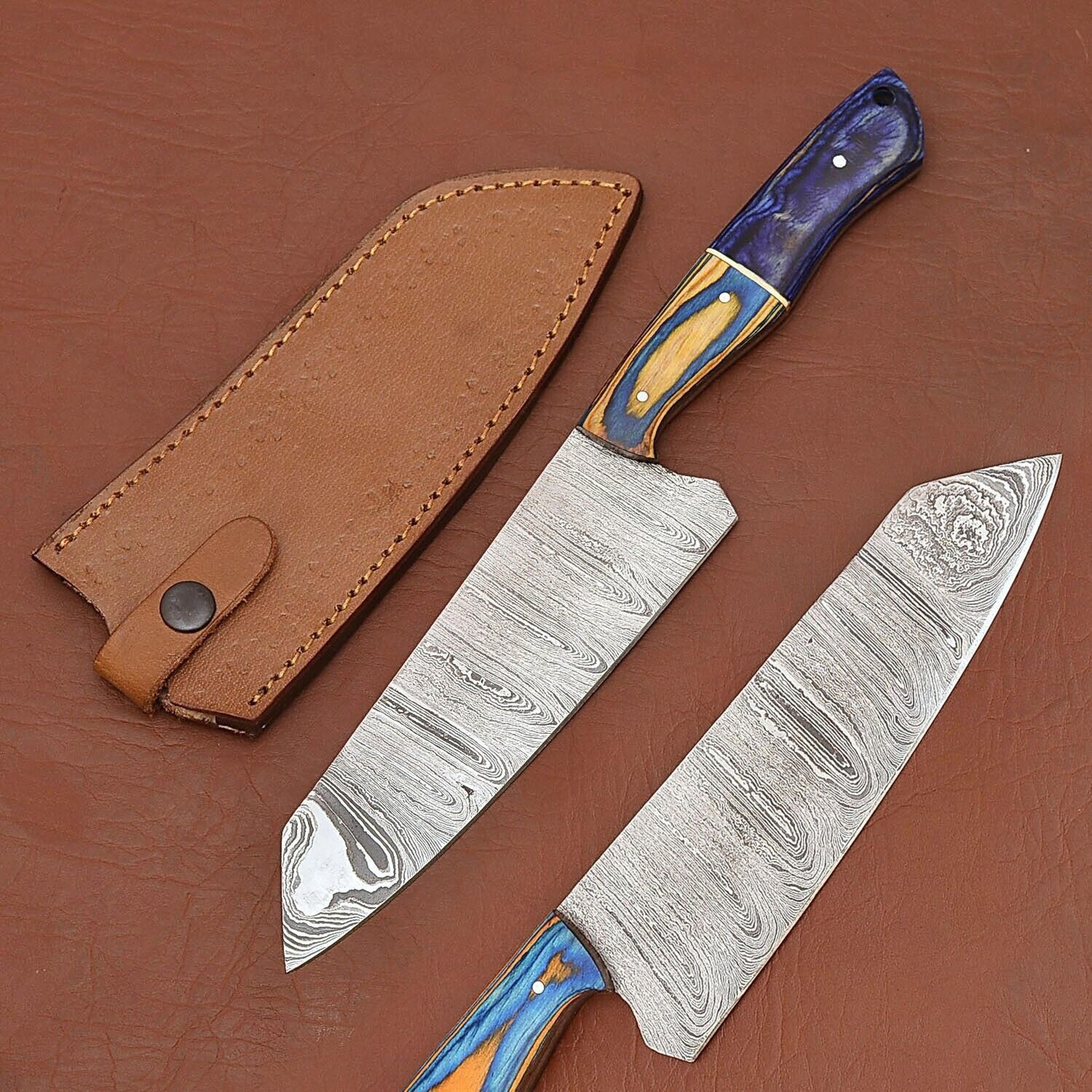 professional handmade damascus steel chef knife – full tang handle
