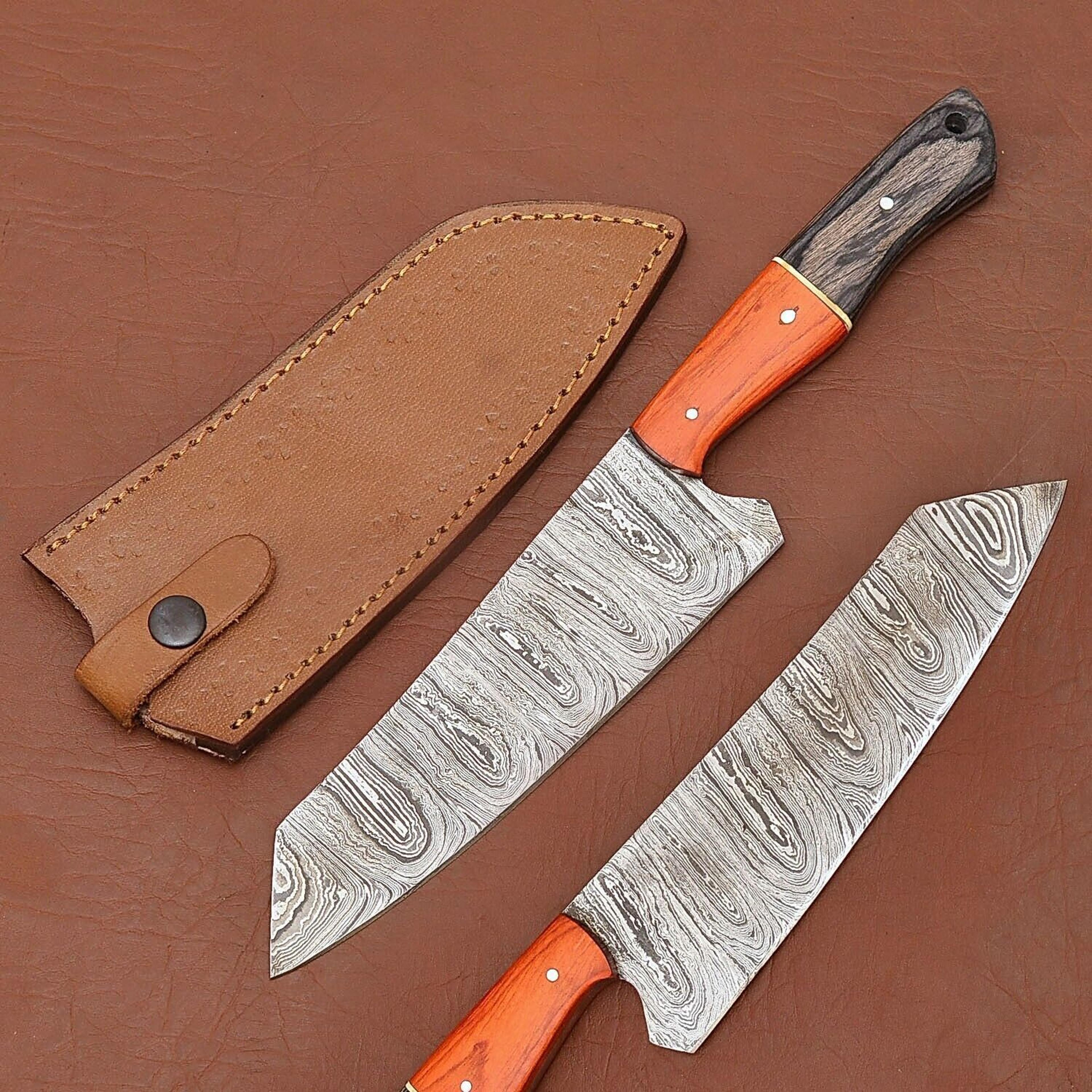 custom damascus kitchen knife – handcrafted chefs blade for precision cuts