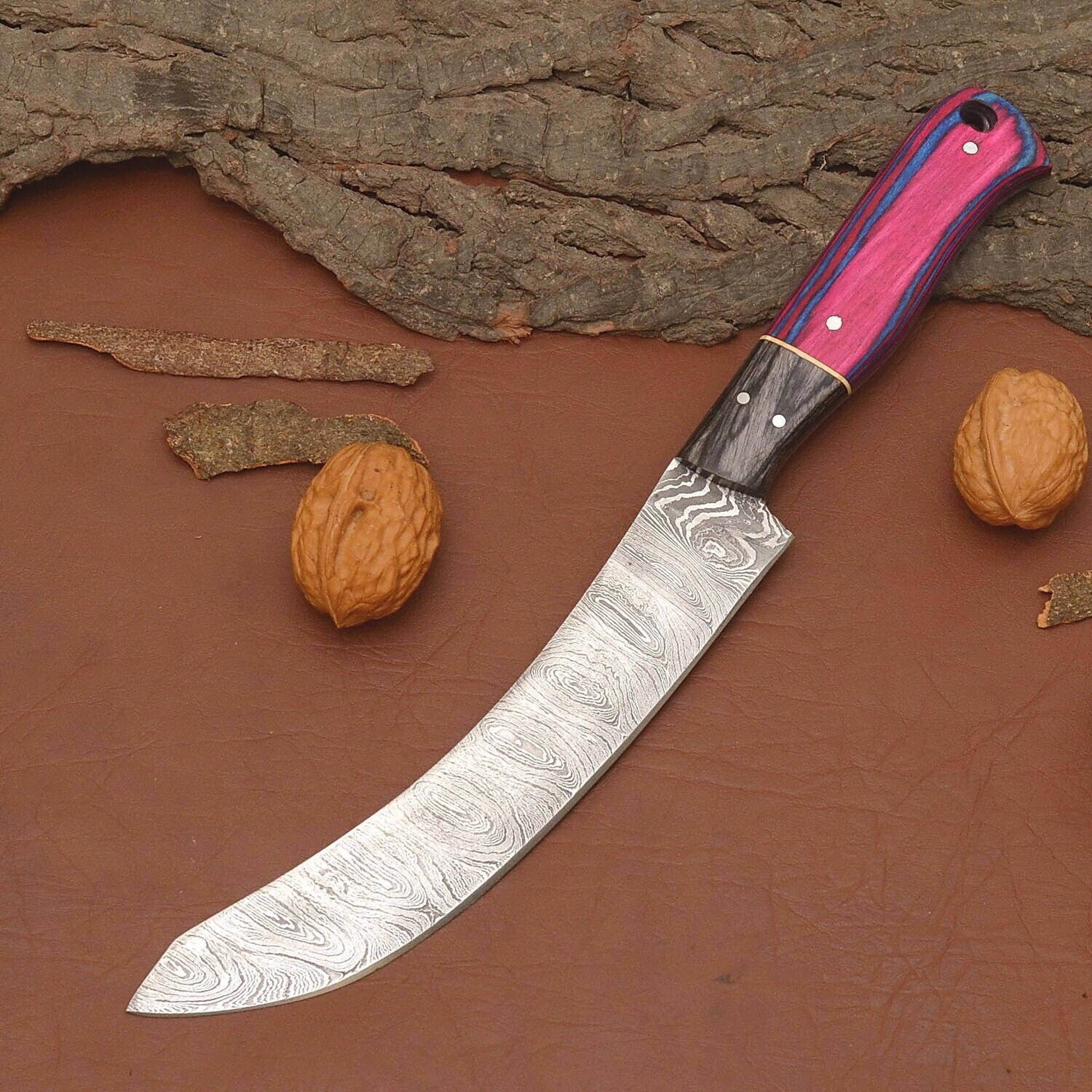 custom forged damascus steel chef fillet knife – full tang kitchen & outdoor knife