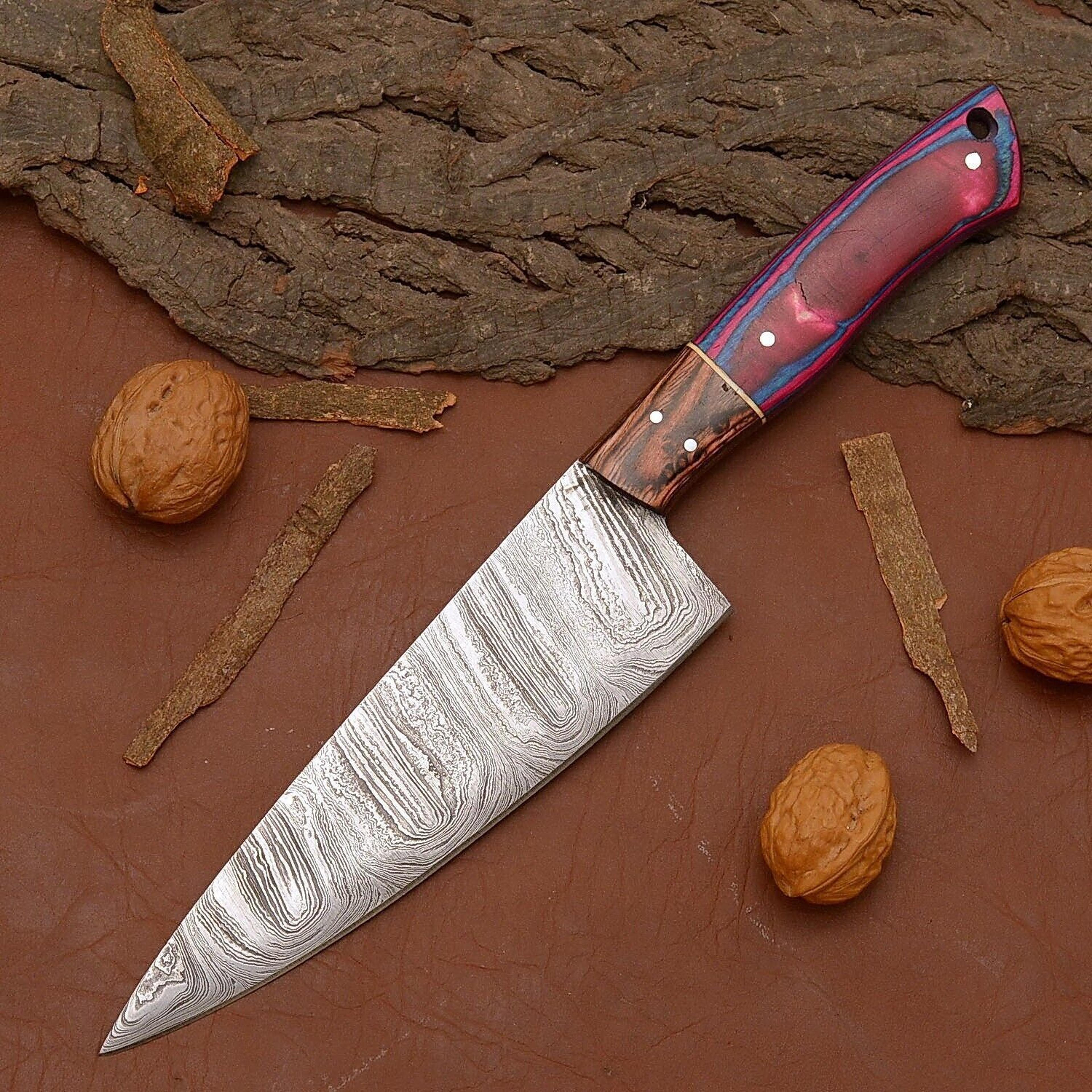 luxury custom damascus steel fillet knife – perfect for kitchen & hunting