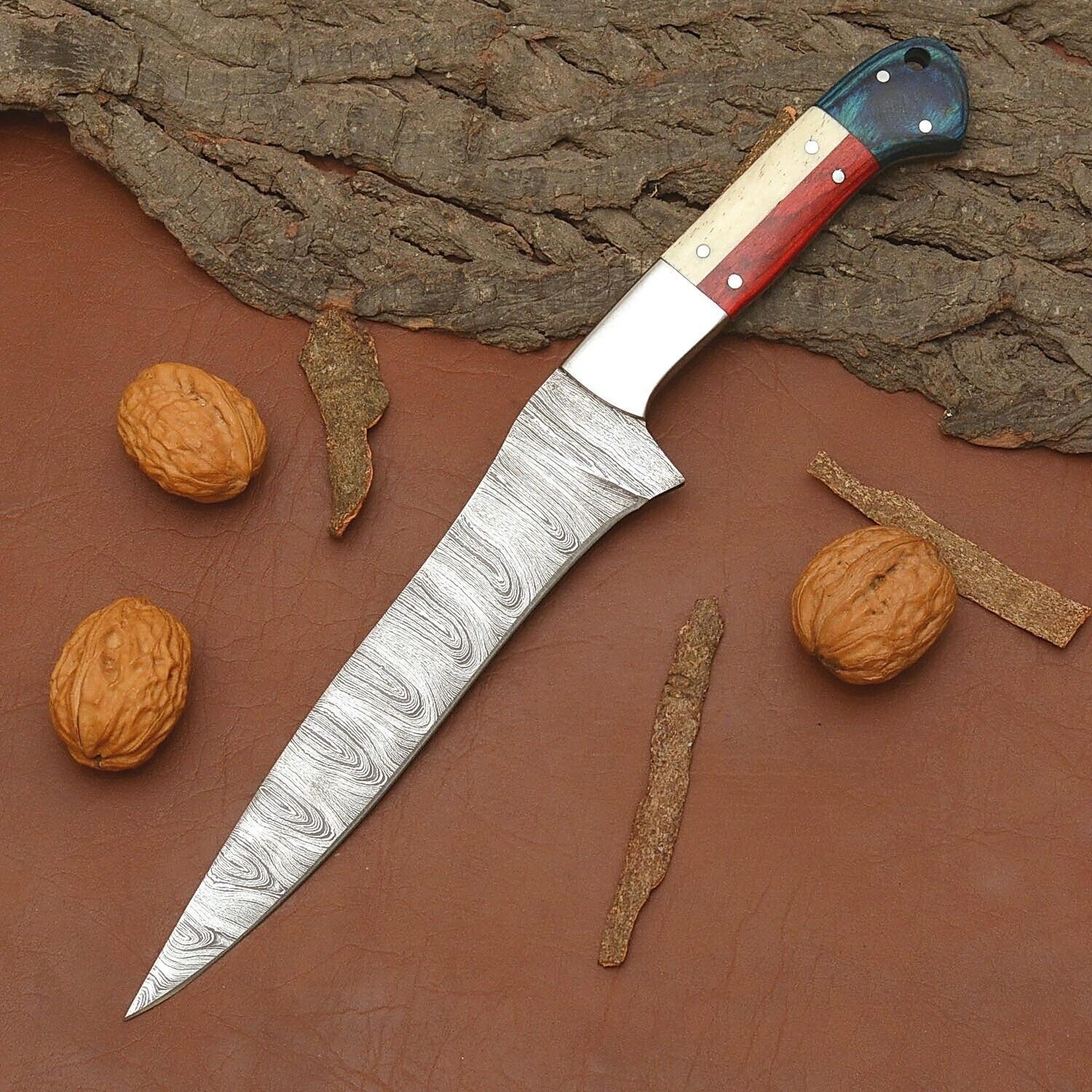 hand forged damascus chef knife – professional kitchen & survival knife