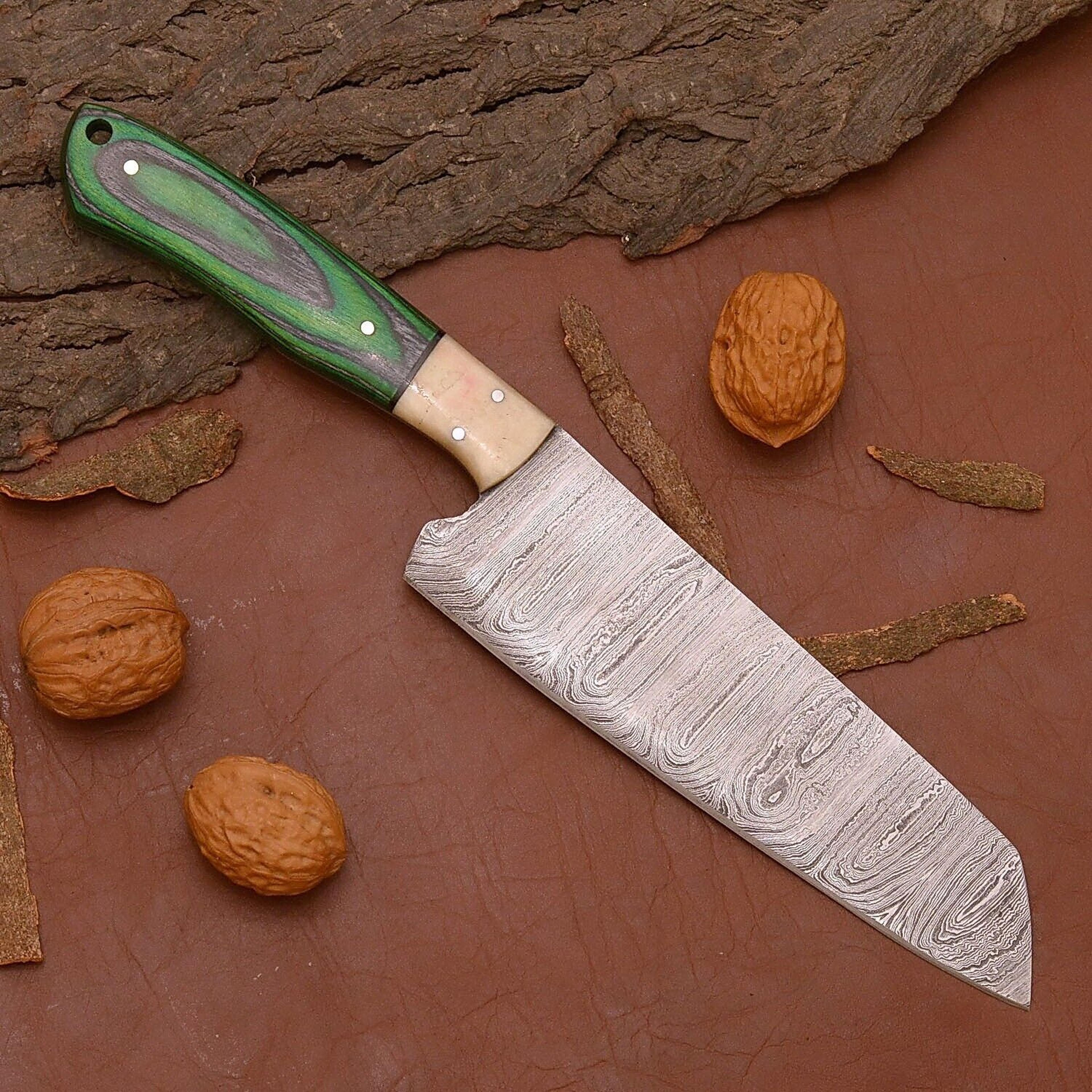 collectors handmade damascus steel knife – chef-grade kitchen tool