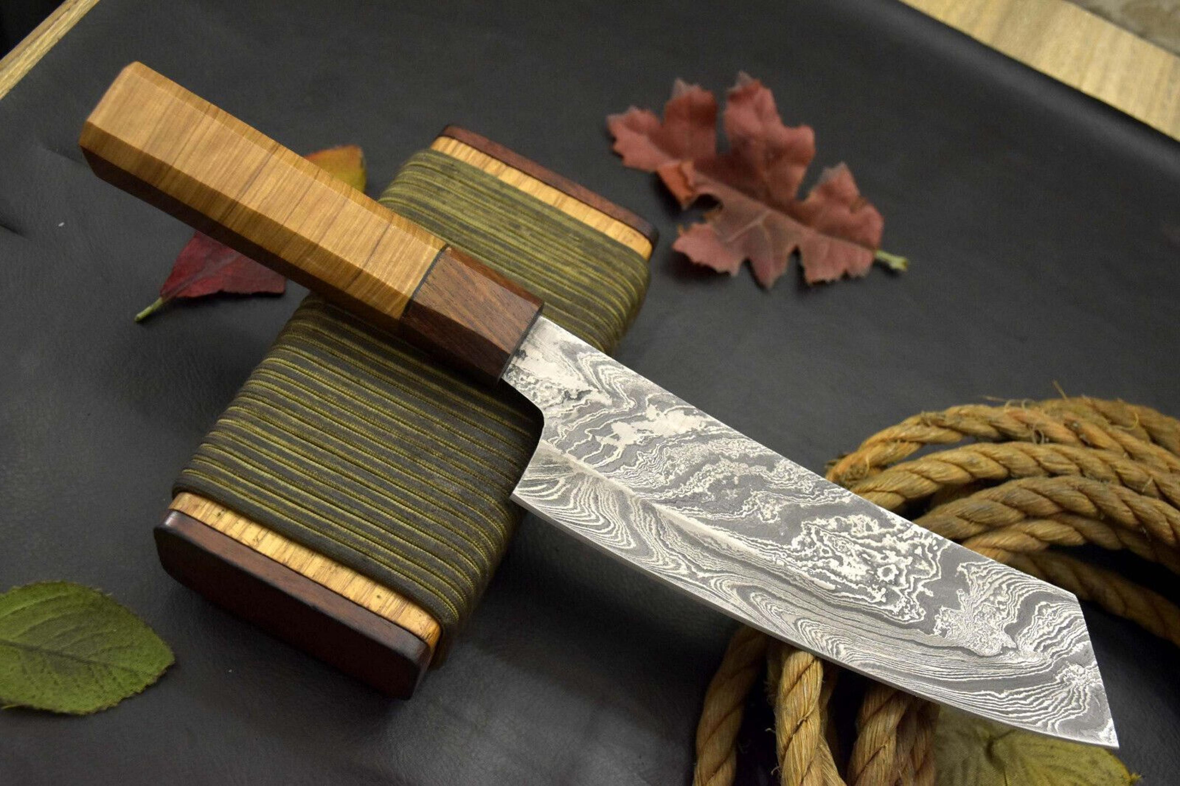full tang damascus steel kitchen knife – custom handmade design
