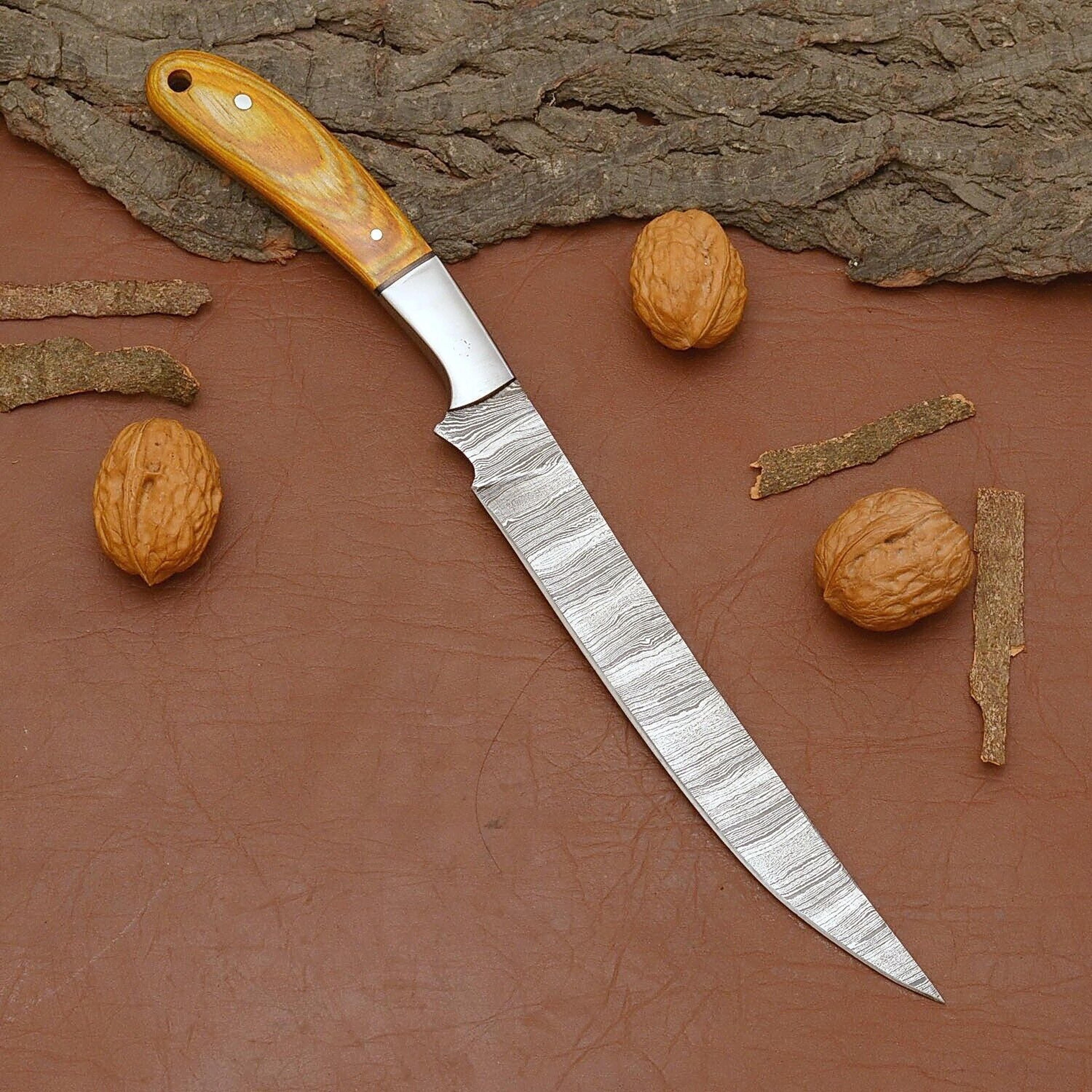 damascus steel cooking knife – professional chef knife with wooden handle