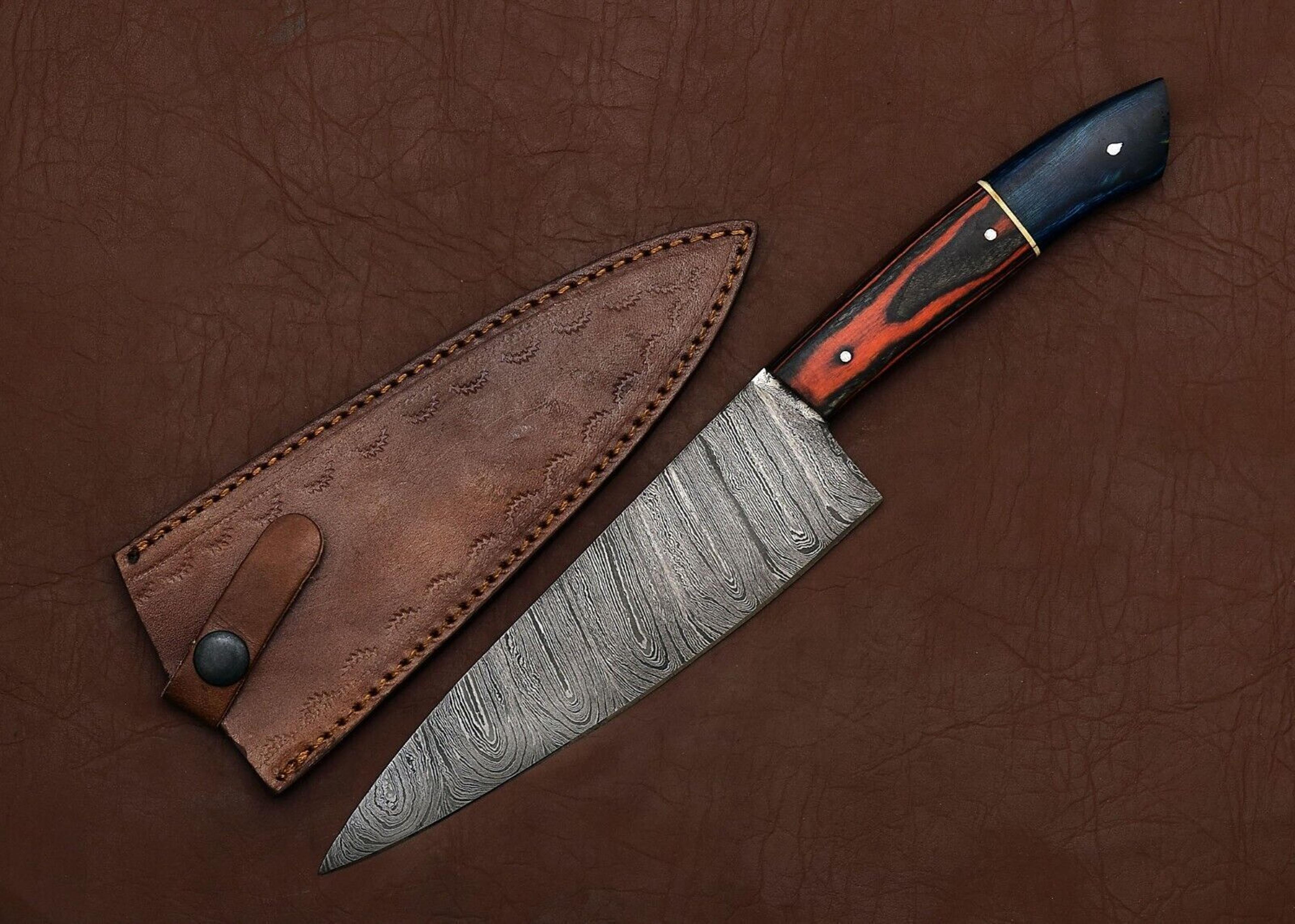 premium handmade damascus steel chef knife – professional kitchen & outdoor knife