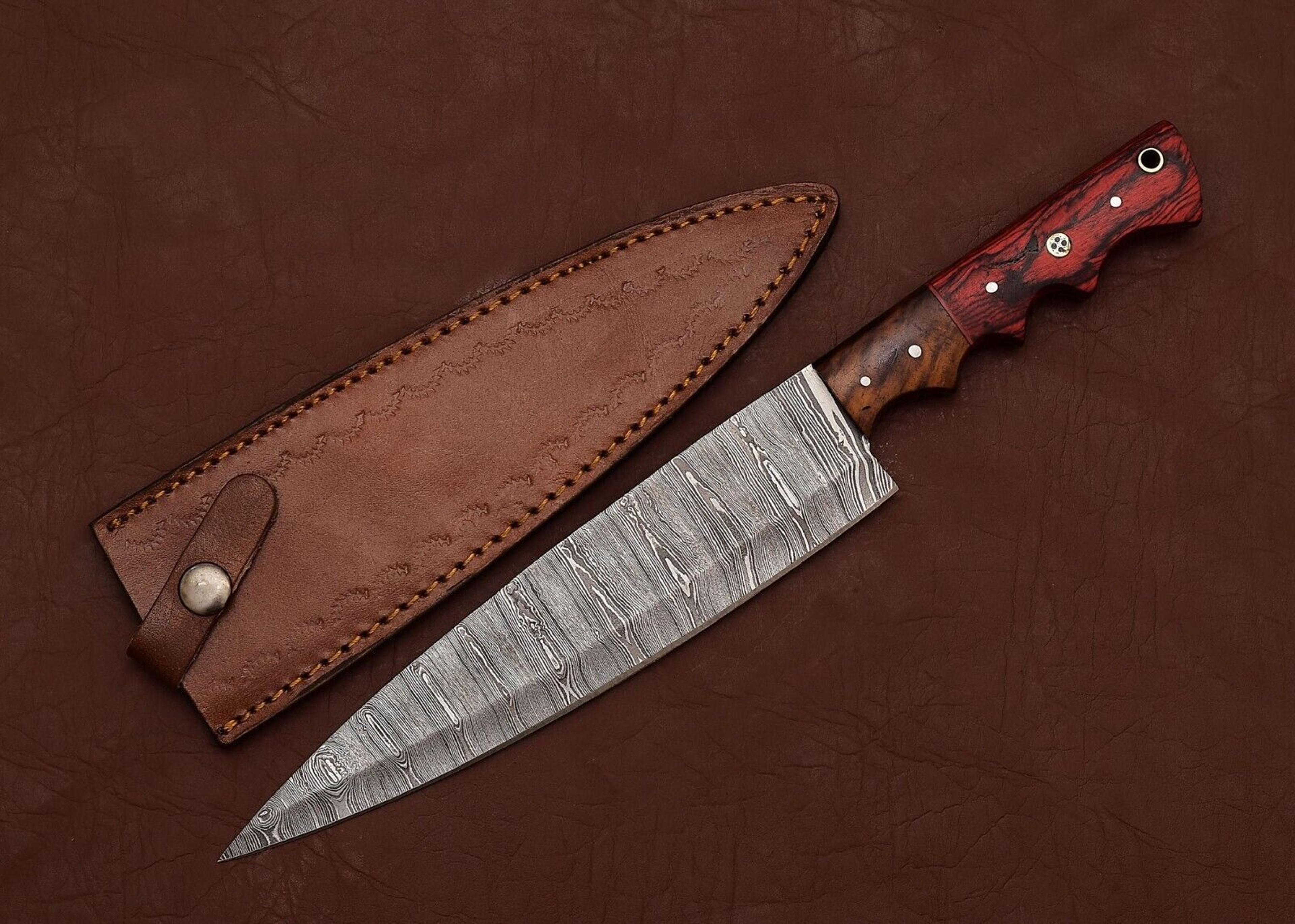 hand-forged damascus steel fillet knife – razor sharp kitchen & hunting knife