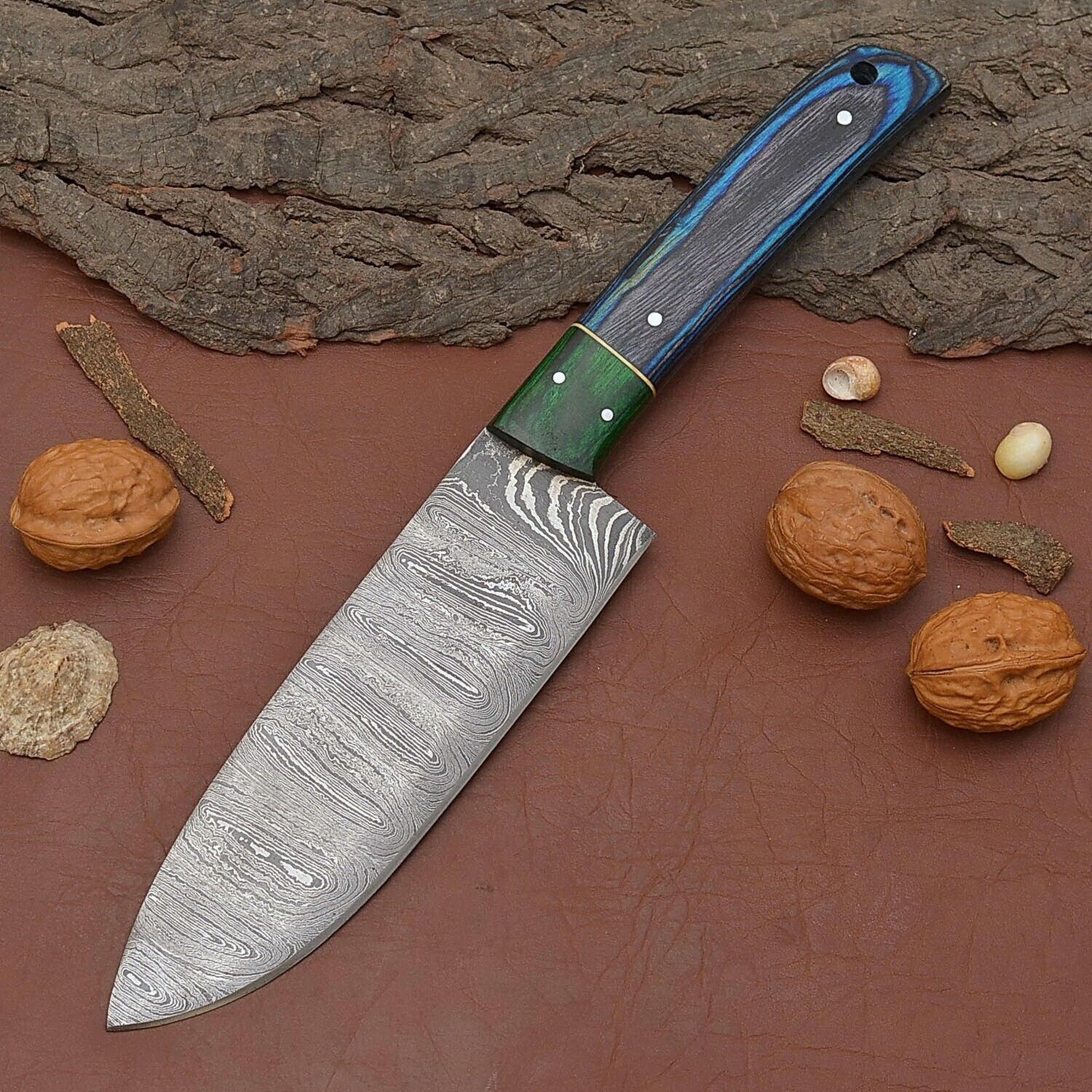 damascus steel fillet knife – handmade chef knife for kitchen & outdoor use