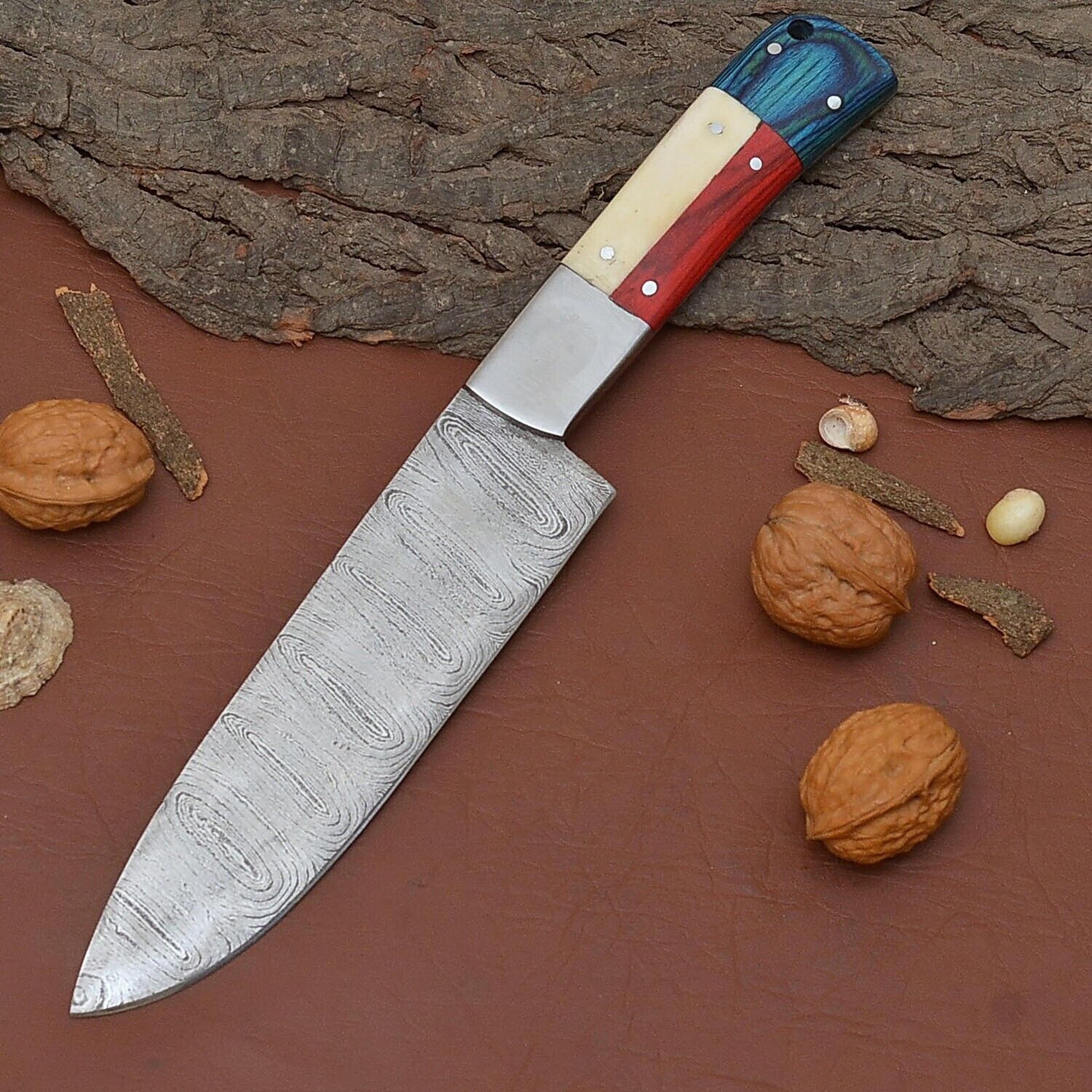 custom handmade damascus steel fillet knife – professional kitchen knife gift