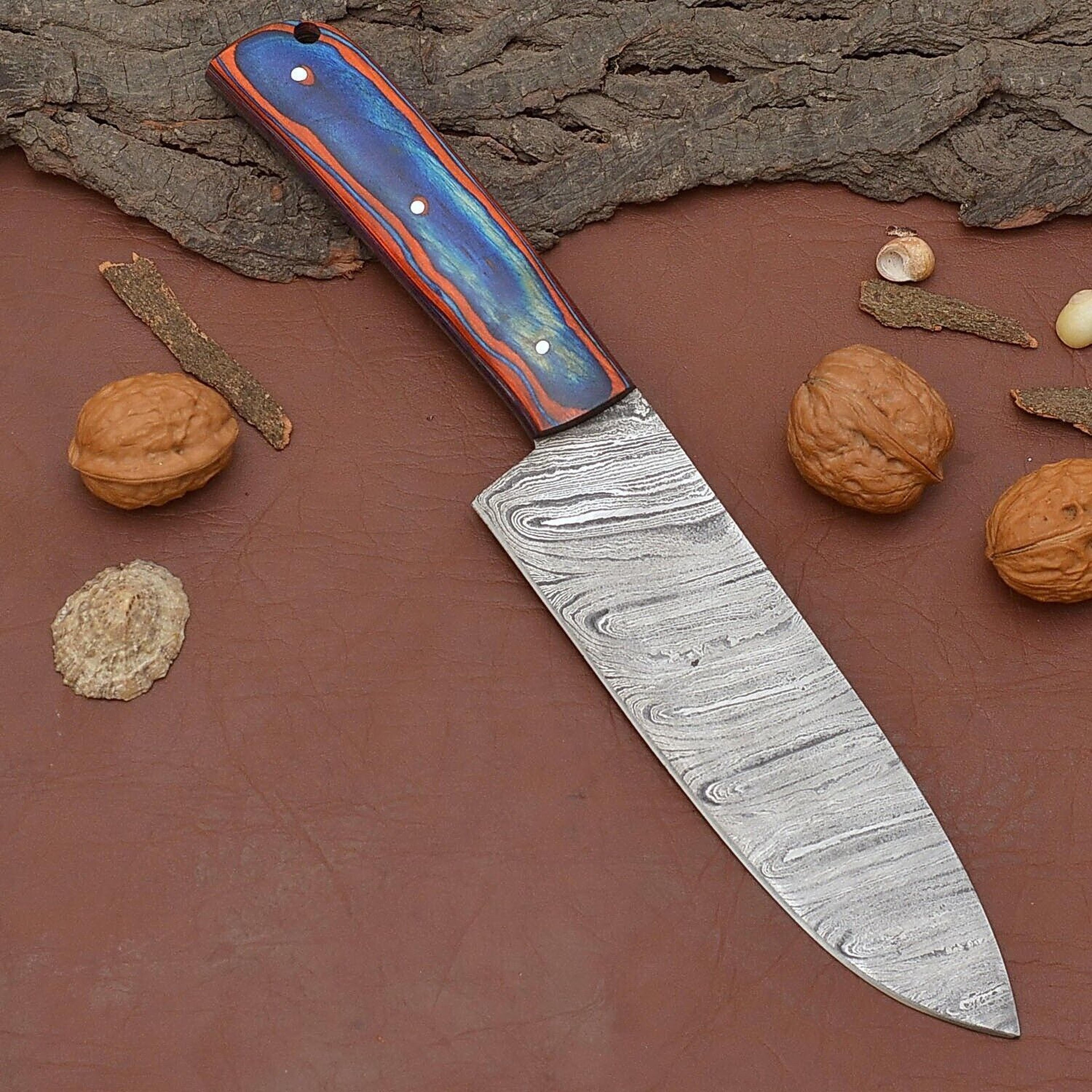 artisan handmade damascus steel fillet knife – perfect for cooking, camping, & hunting