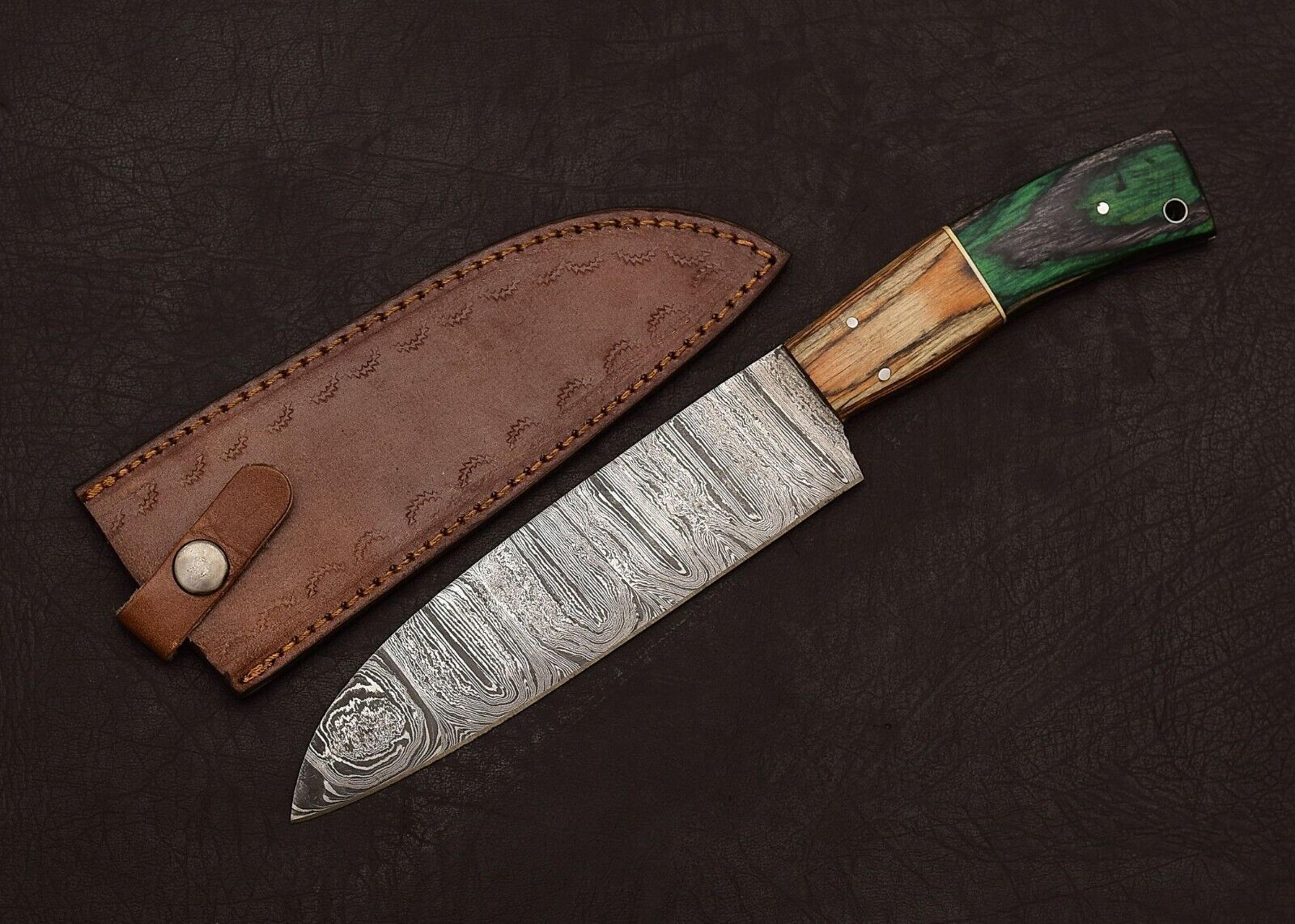 professional custom damascus steel chef knife – razor sharp fillet blade with wood handle