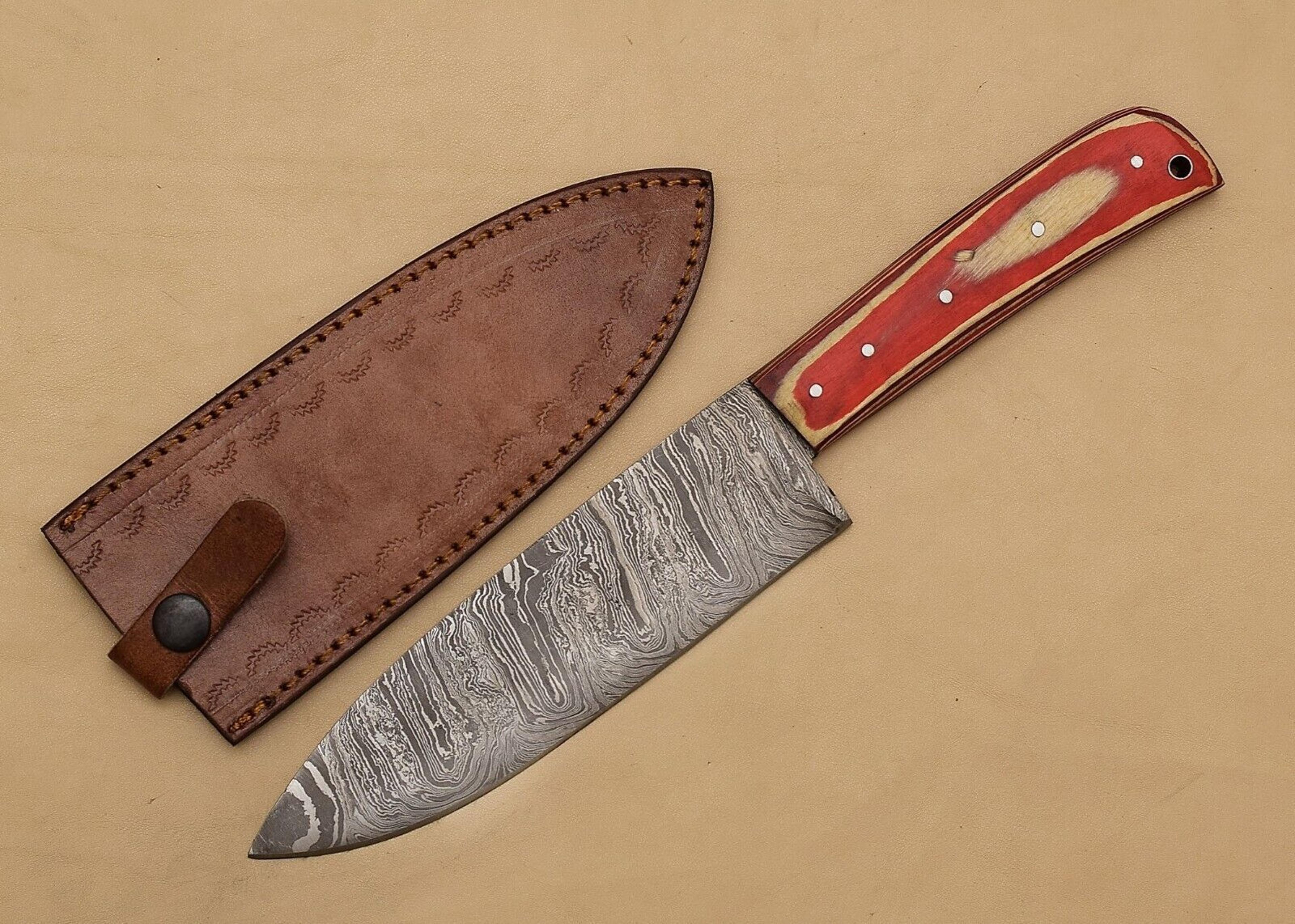 12 inch damascus steel chef fillet knife – handcrafted with elegant pakka wood handle