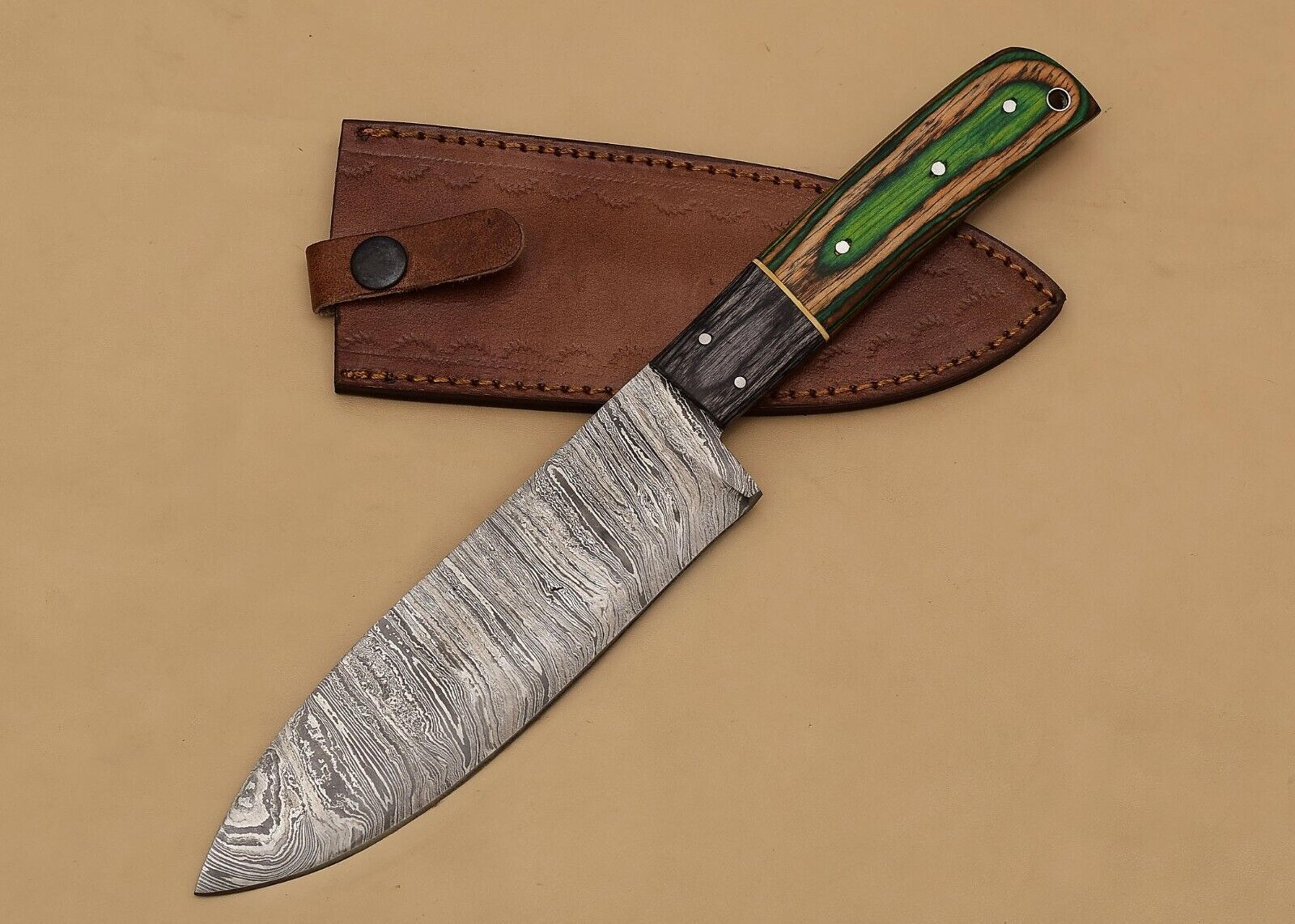 handmade damascus master chef fillet knife – stunning pattern blade & wooden grip
