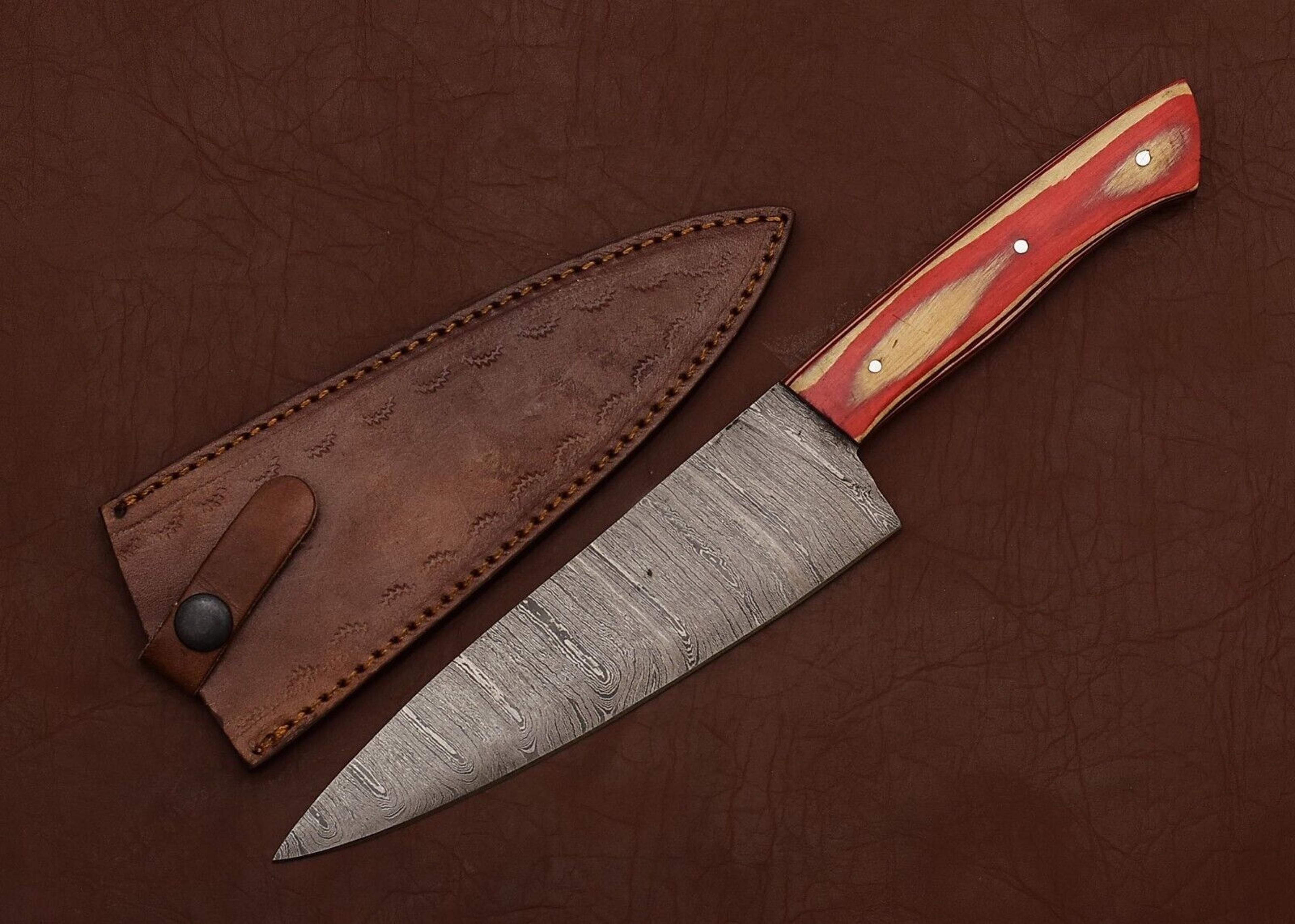 damascus steel chef knife – handmade 12" fillet blade for kitchen & hunting