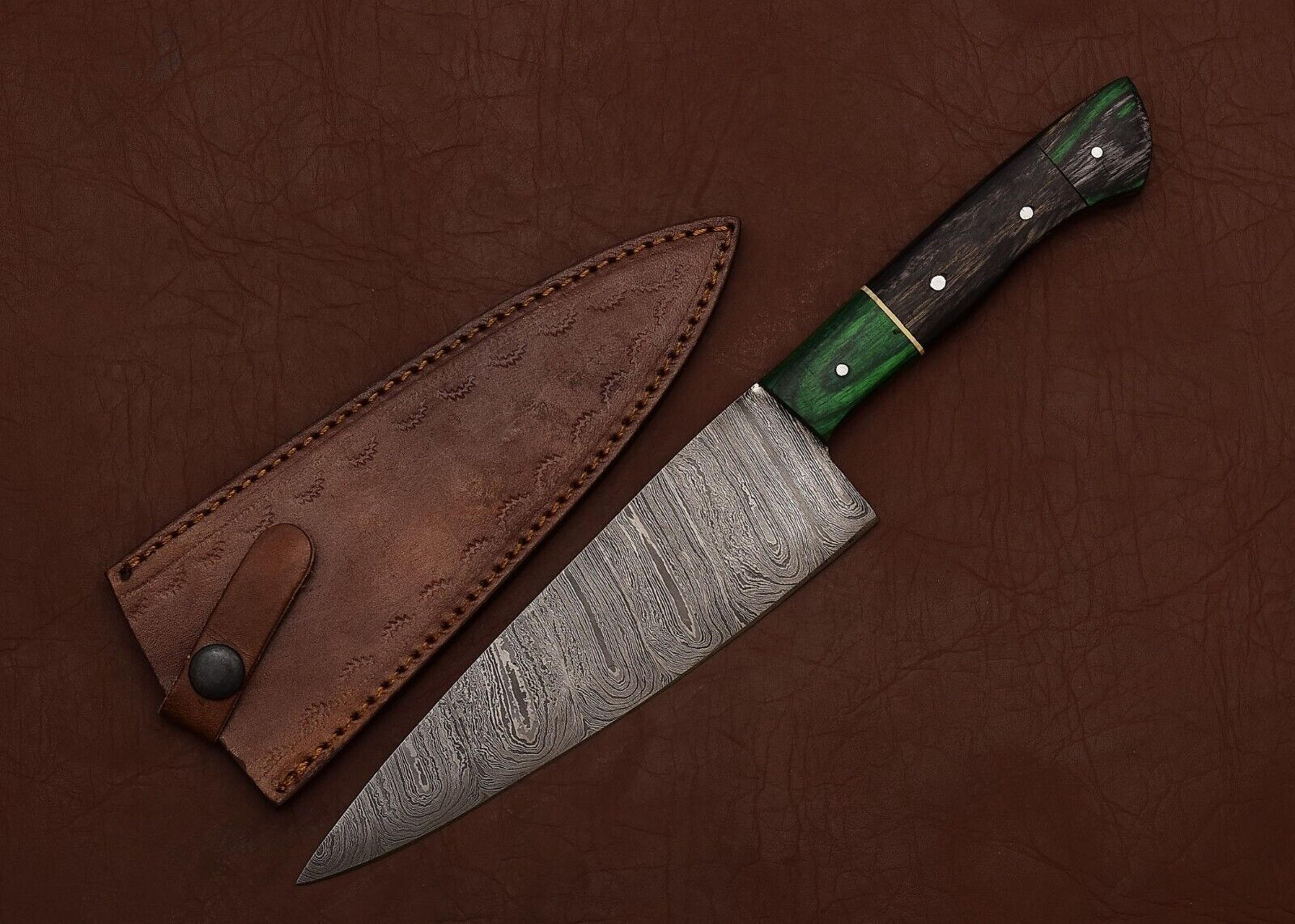 authentic damascus steel knife – handmade 7" fillet chef blade with pakka handle