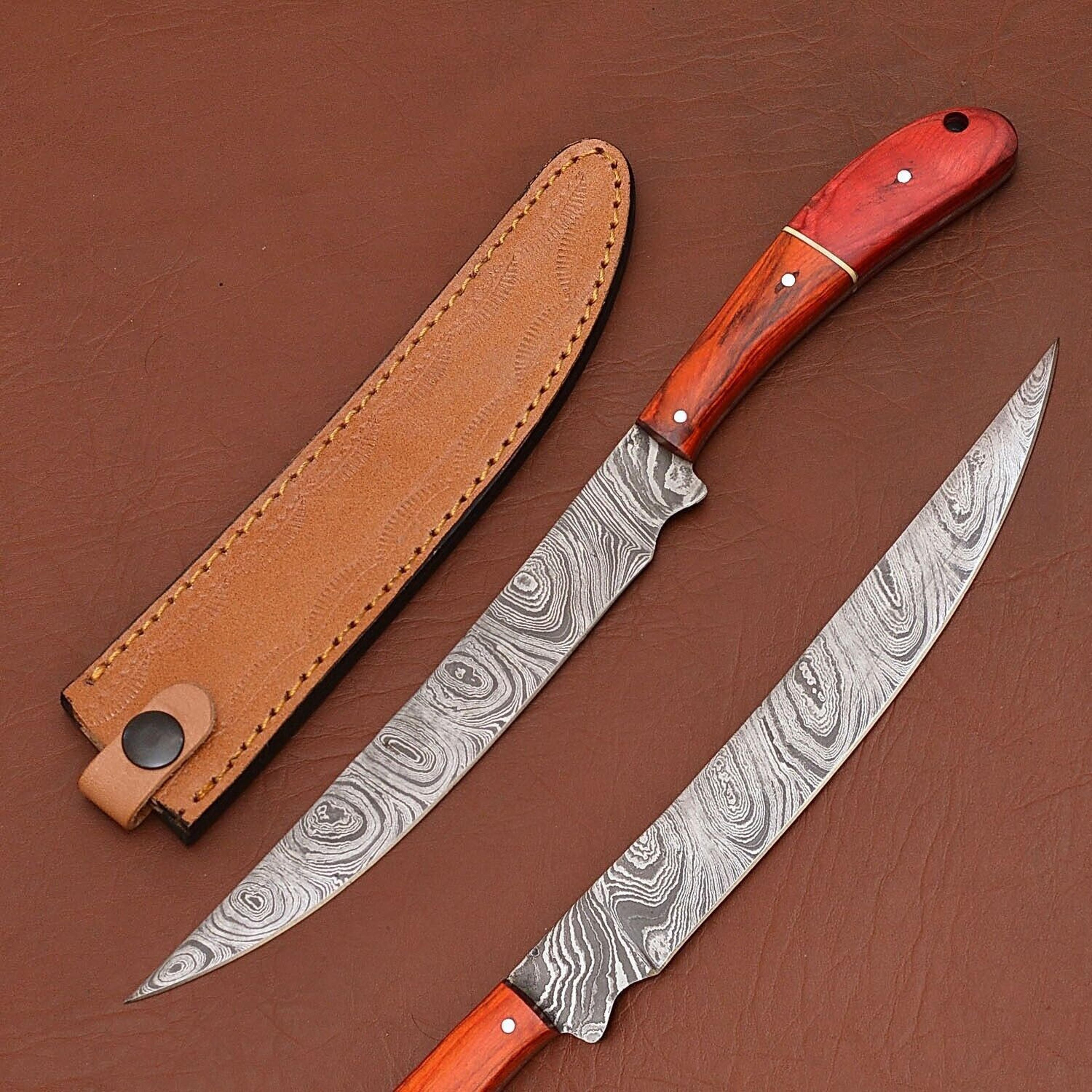custom damascus steel kitchen knife – sharp 7" blade for professional use
