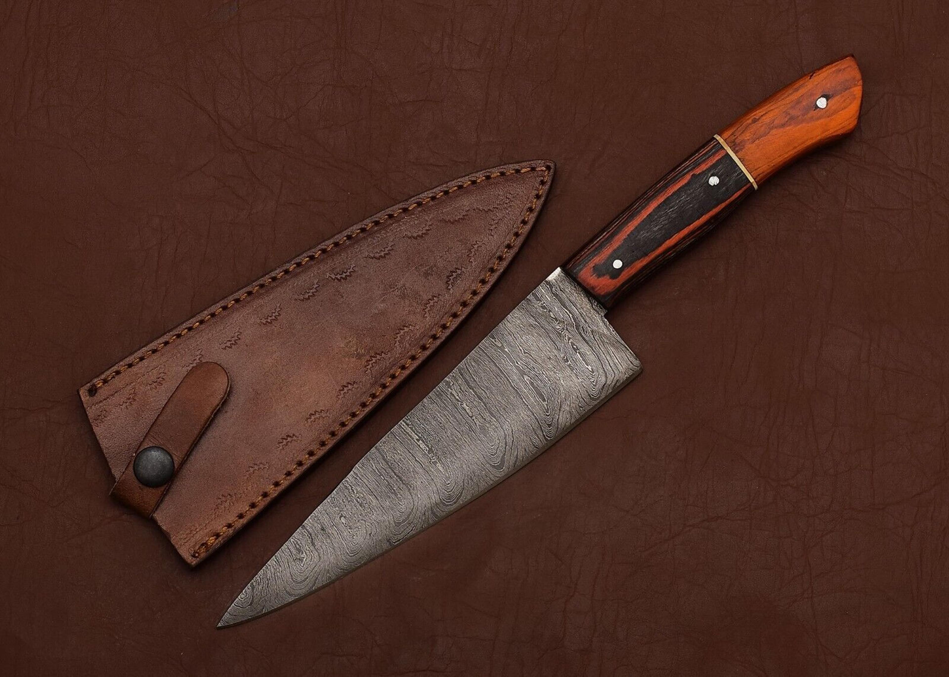 hand-forged damascus steel kitchen fillet knife – premium pakka handle